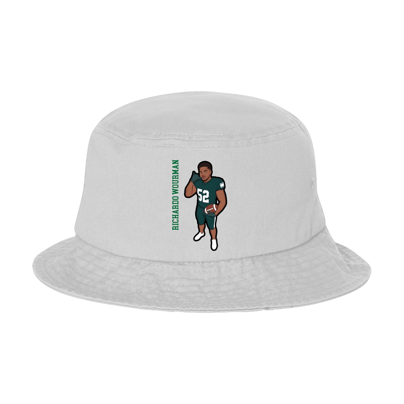 Bucket Cap — Name Vertical in White