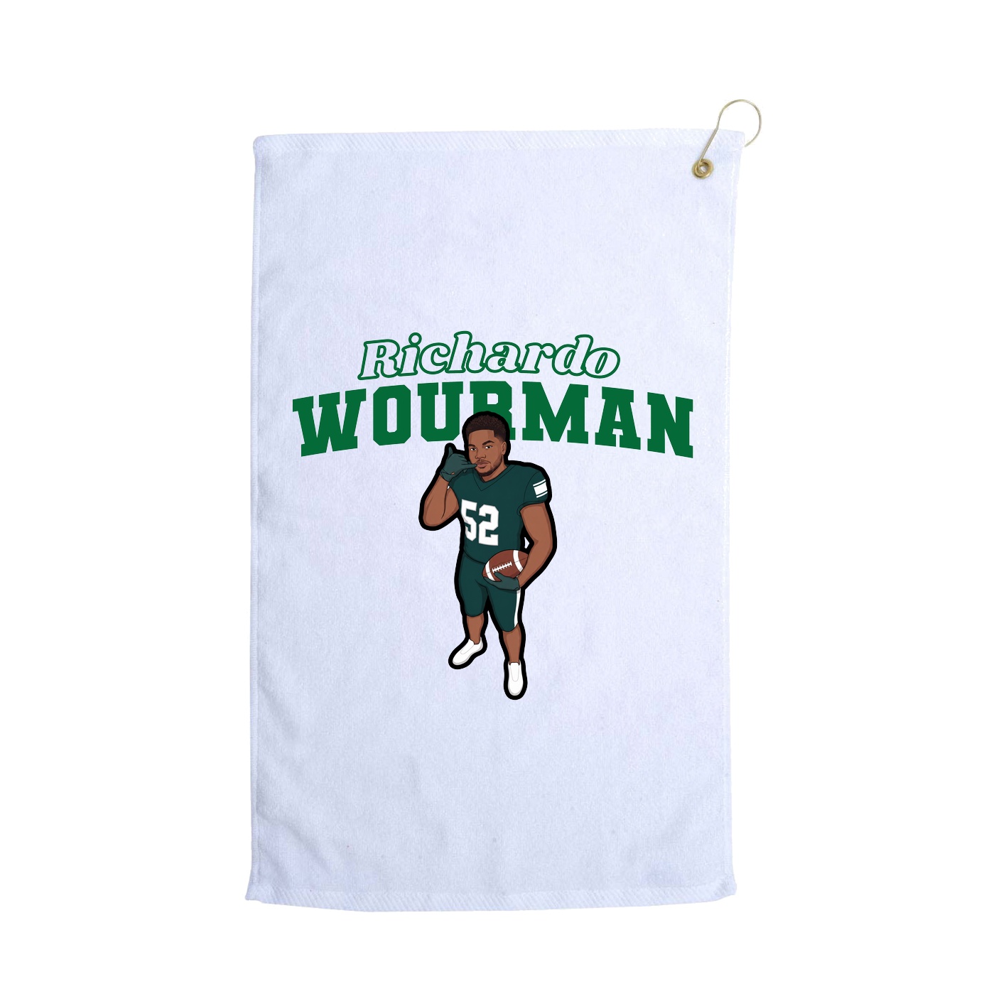 Golf Towel — Name Arch in White