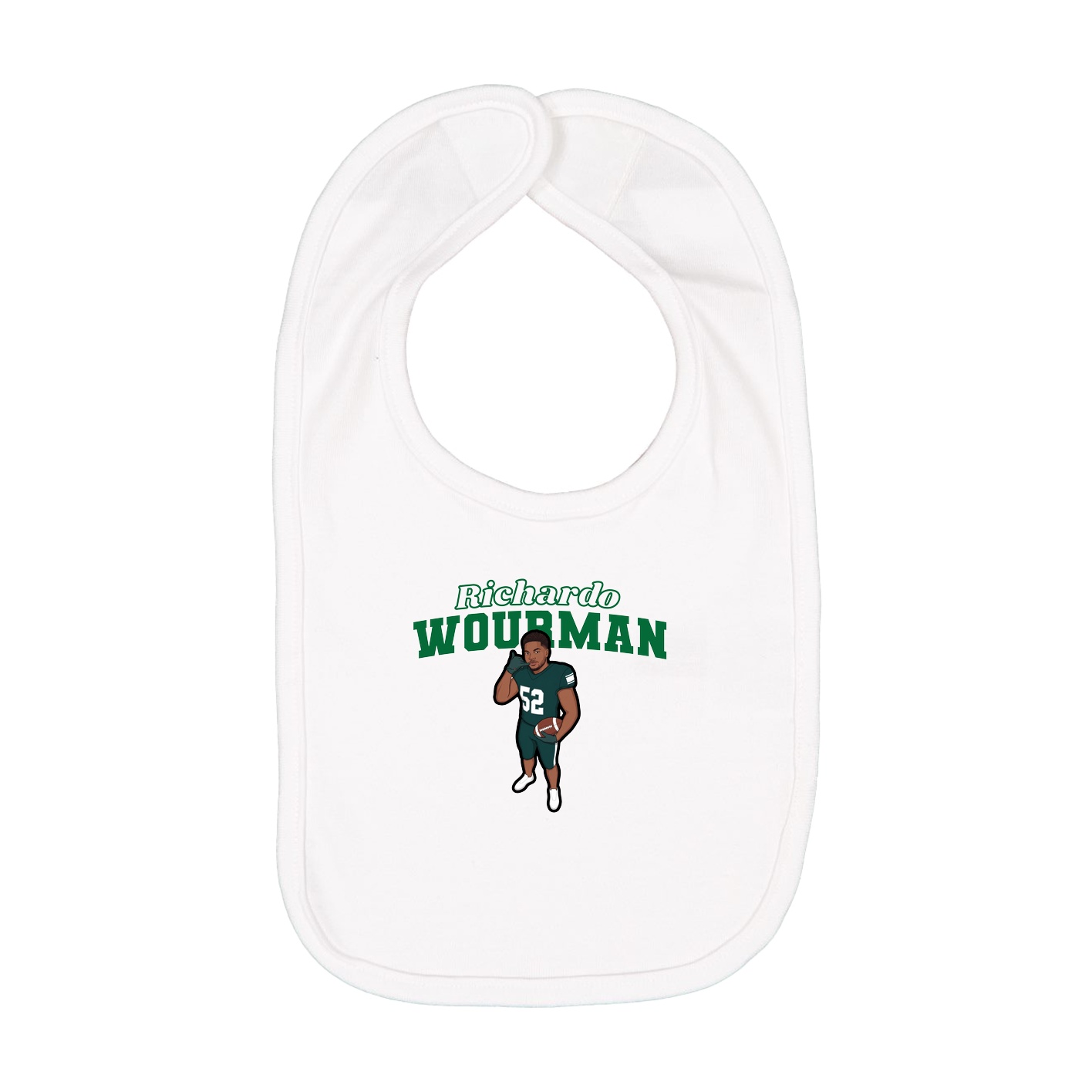 Infant Bib — Name Arch in White
