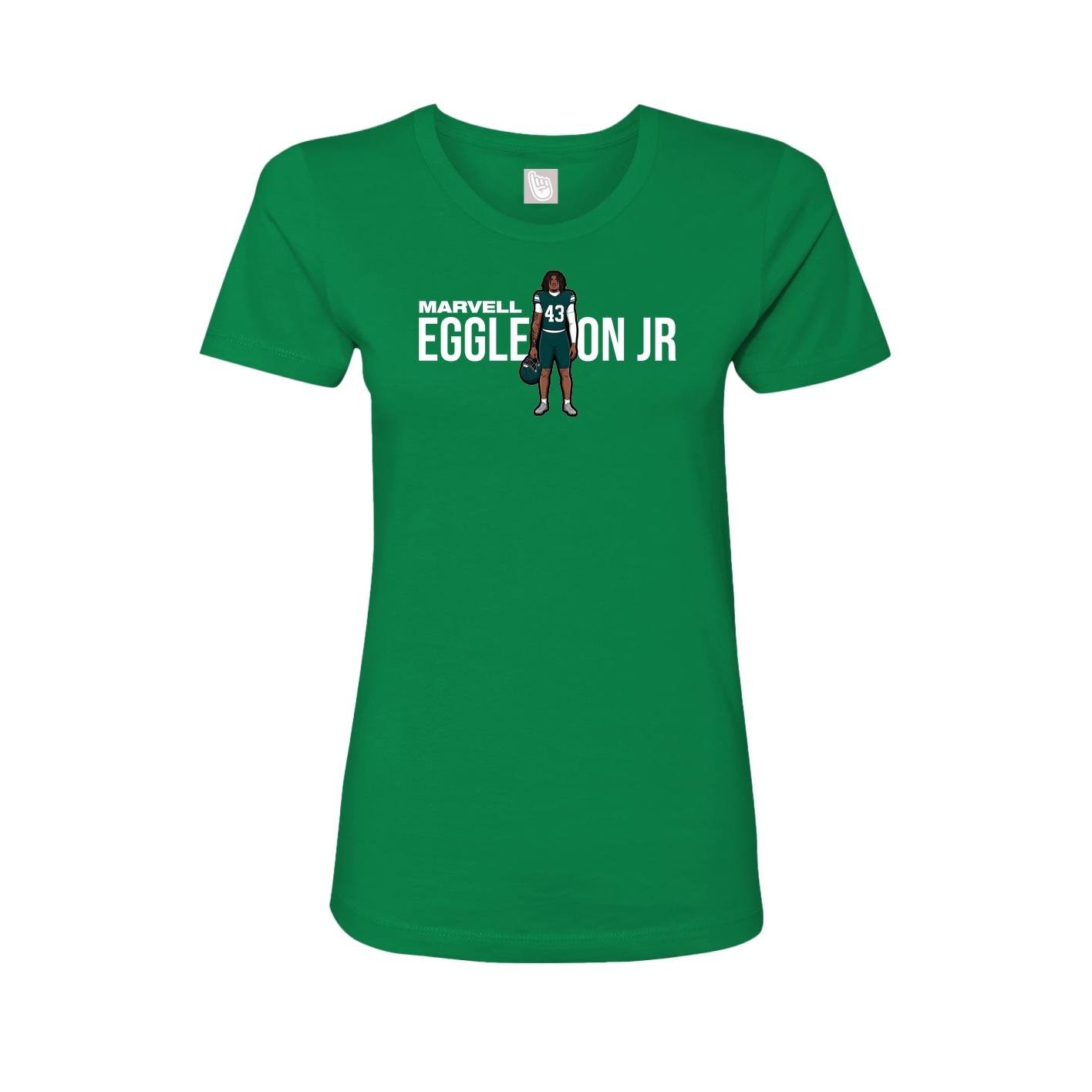 Fitted Women's Tee — Player Name in Green