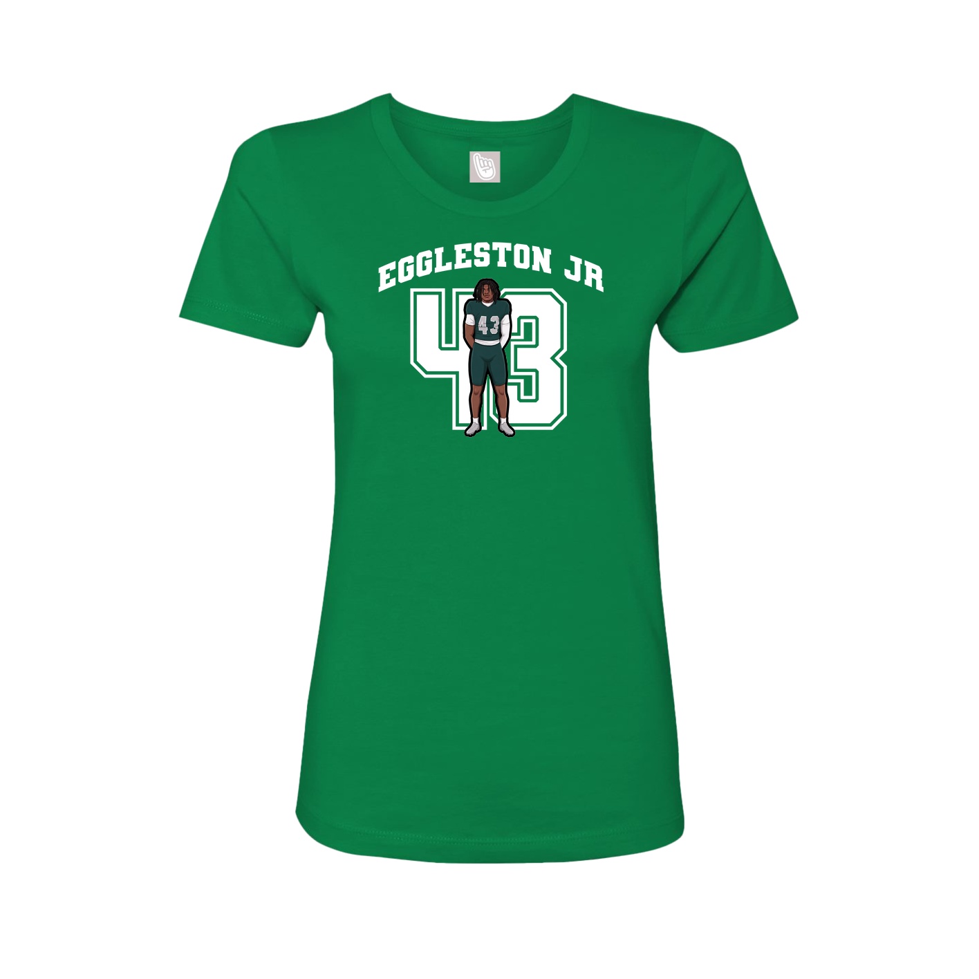 Fitted Women's Tee — Number in Green