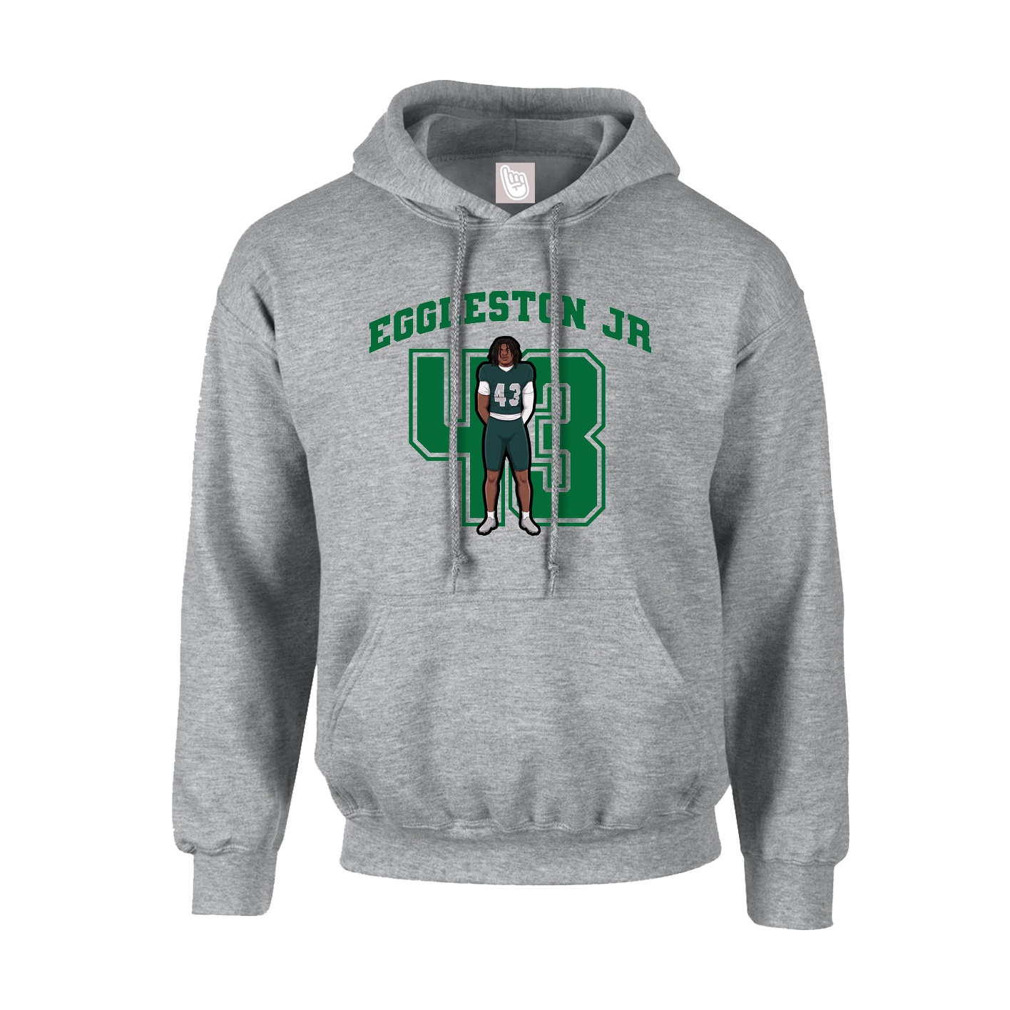 Youth Hoodie — Number in Grey