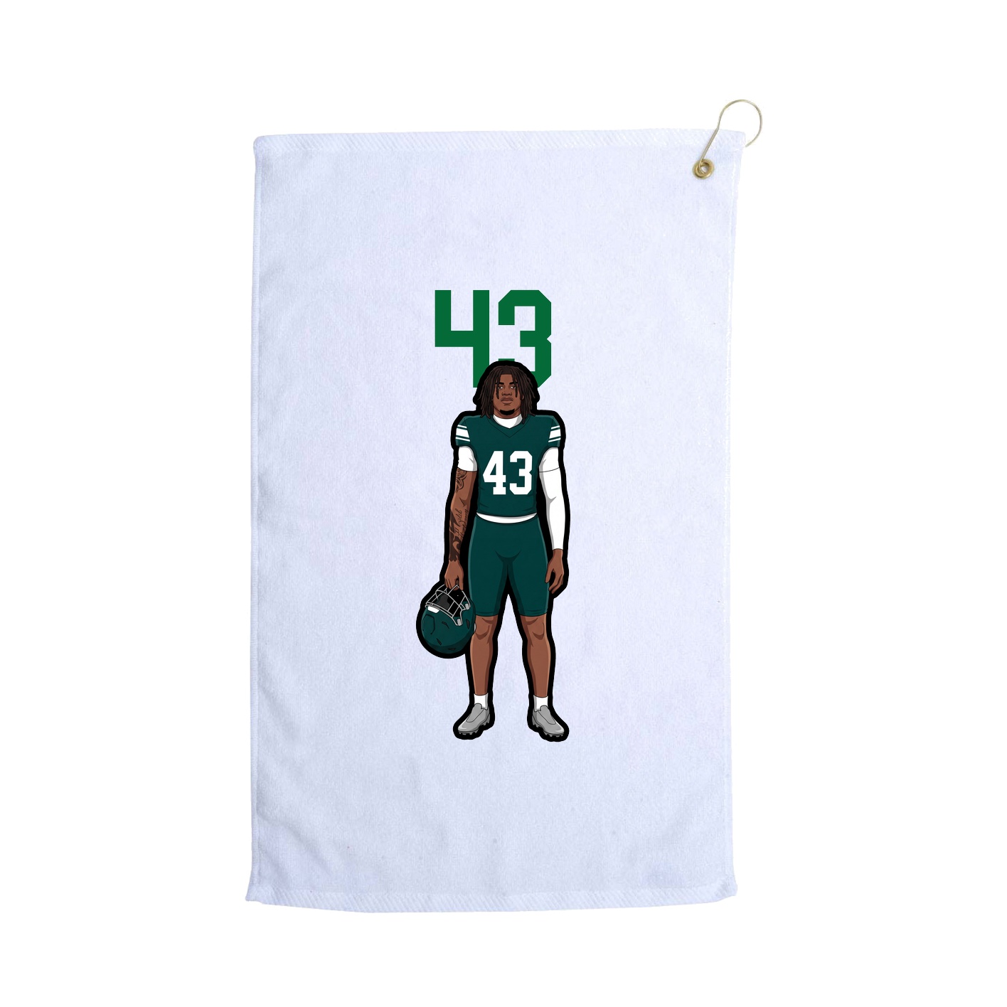 Golf Towel — Number Top in White