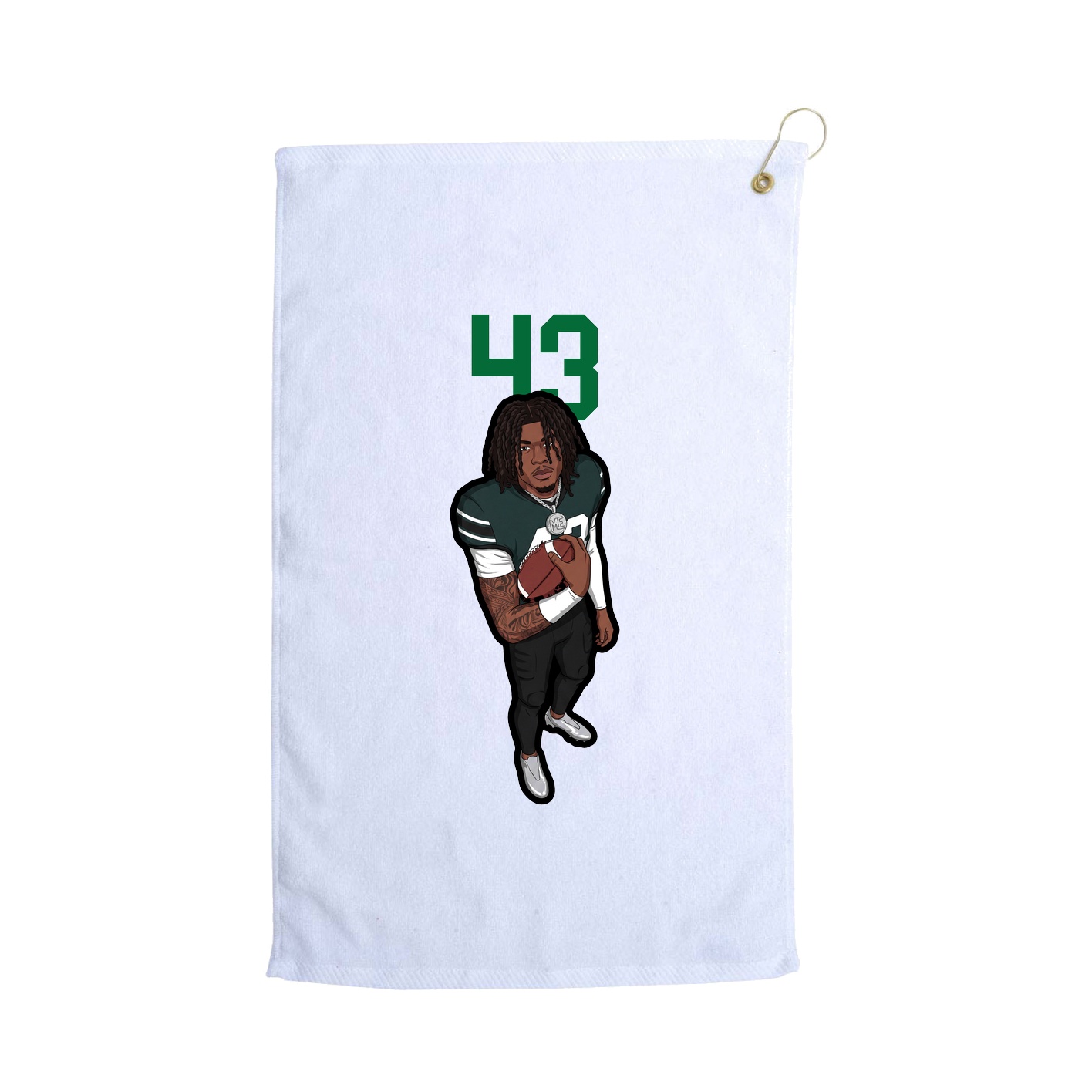 Golf Towel — Number Top in White