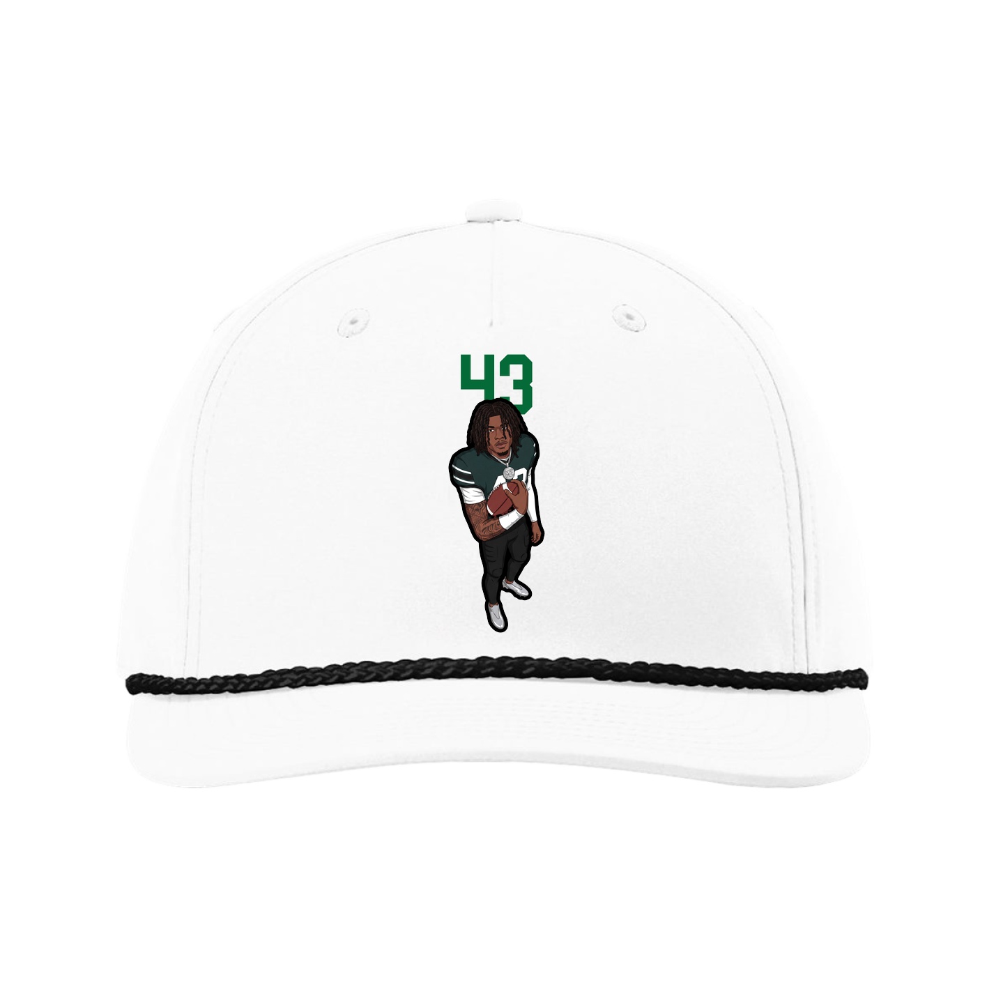 Five-Panel Classic Rope Cap — Number Top in White