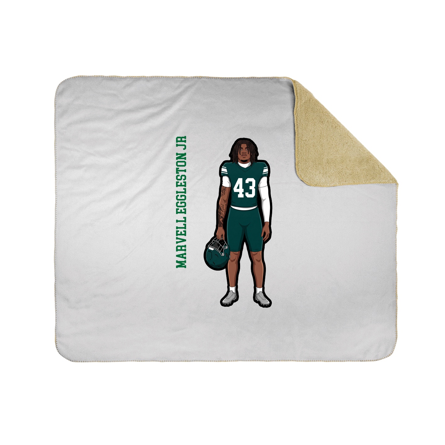 Throw Blanket — Name Vertical in White