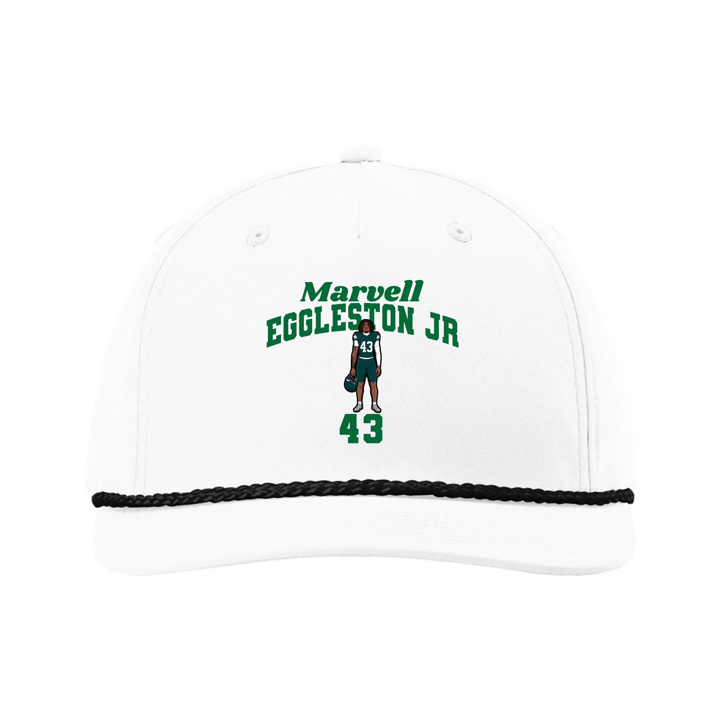 Five-Panel Classic Rope Cap — Signature Arch in White