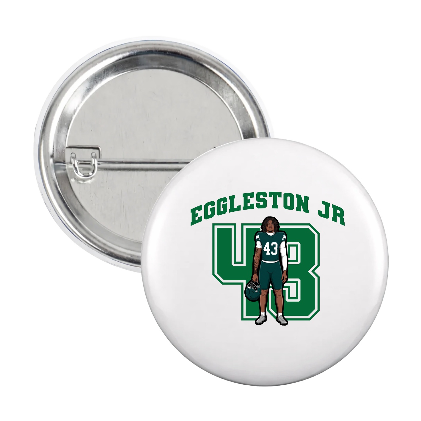 Game Day Button — Number in White