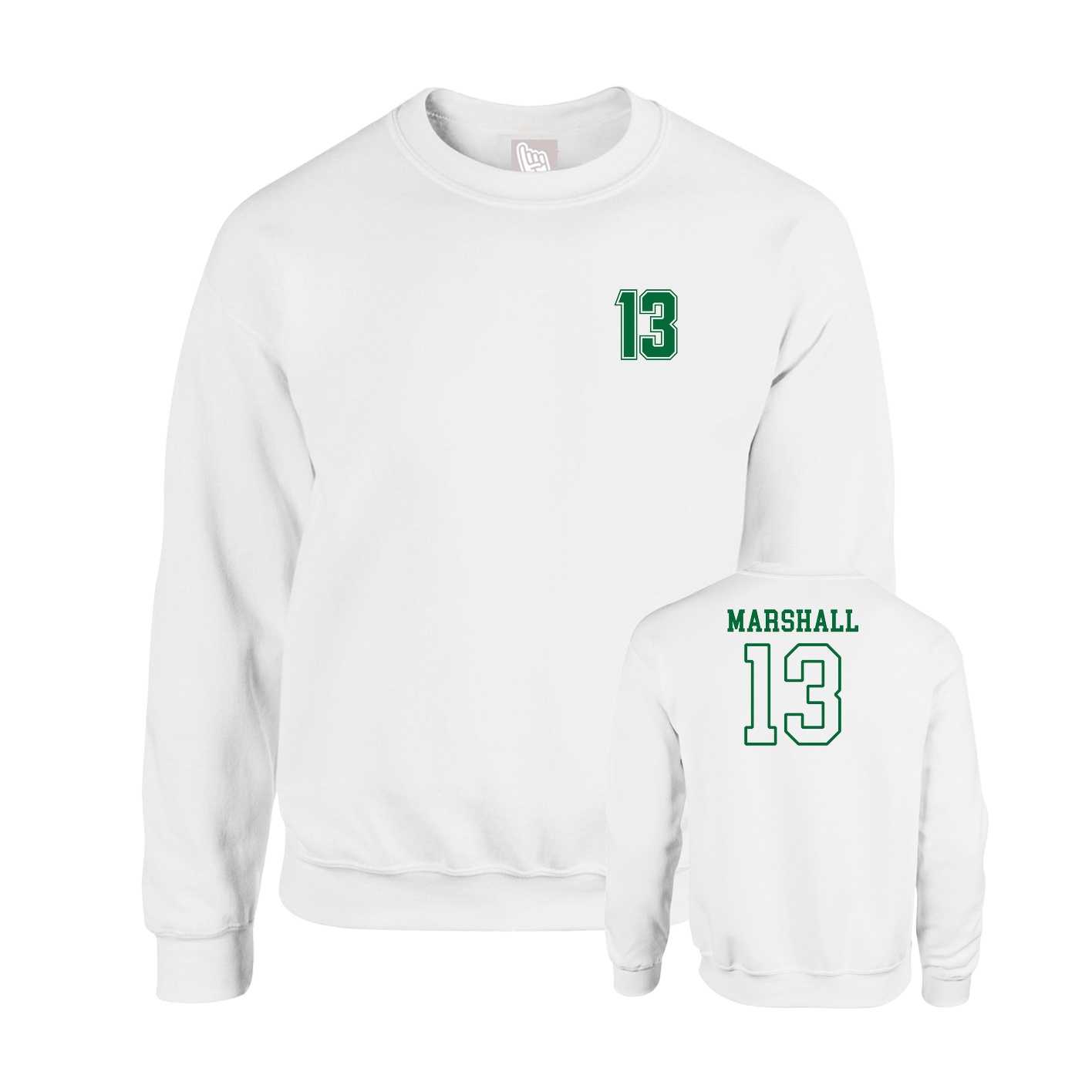 Fleece Crew — Chest Back in White