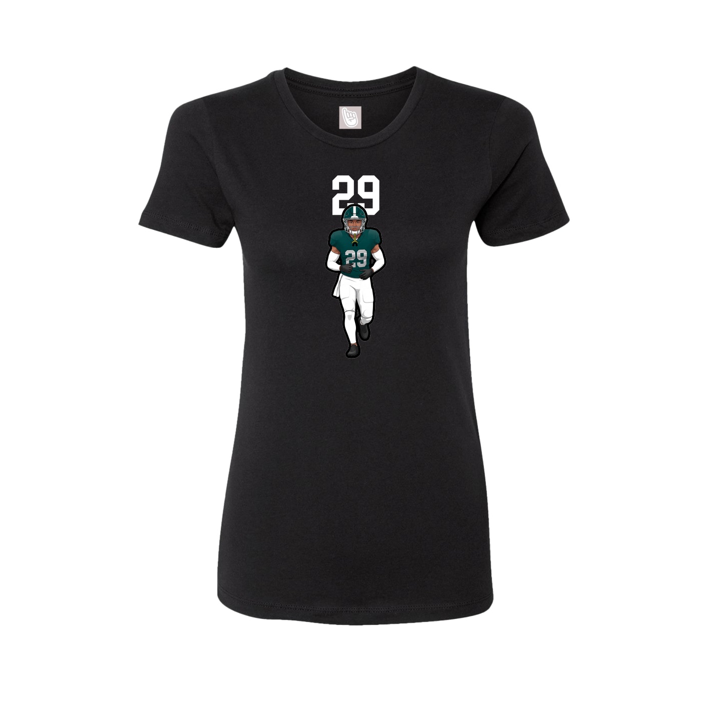Fitted Women's Tee — Number Top in Black