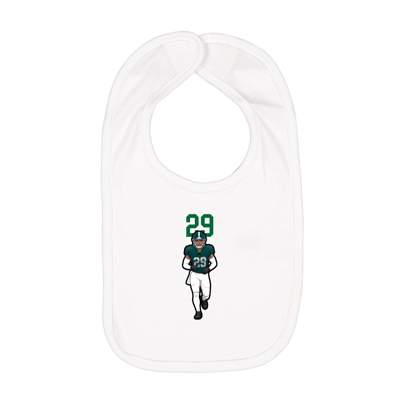 Infant Bib — Number Top in White