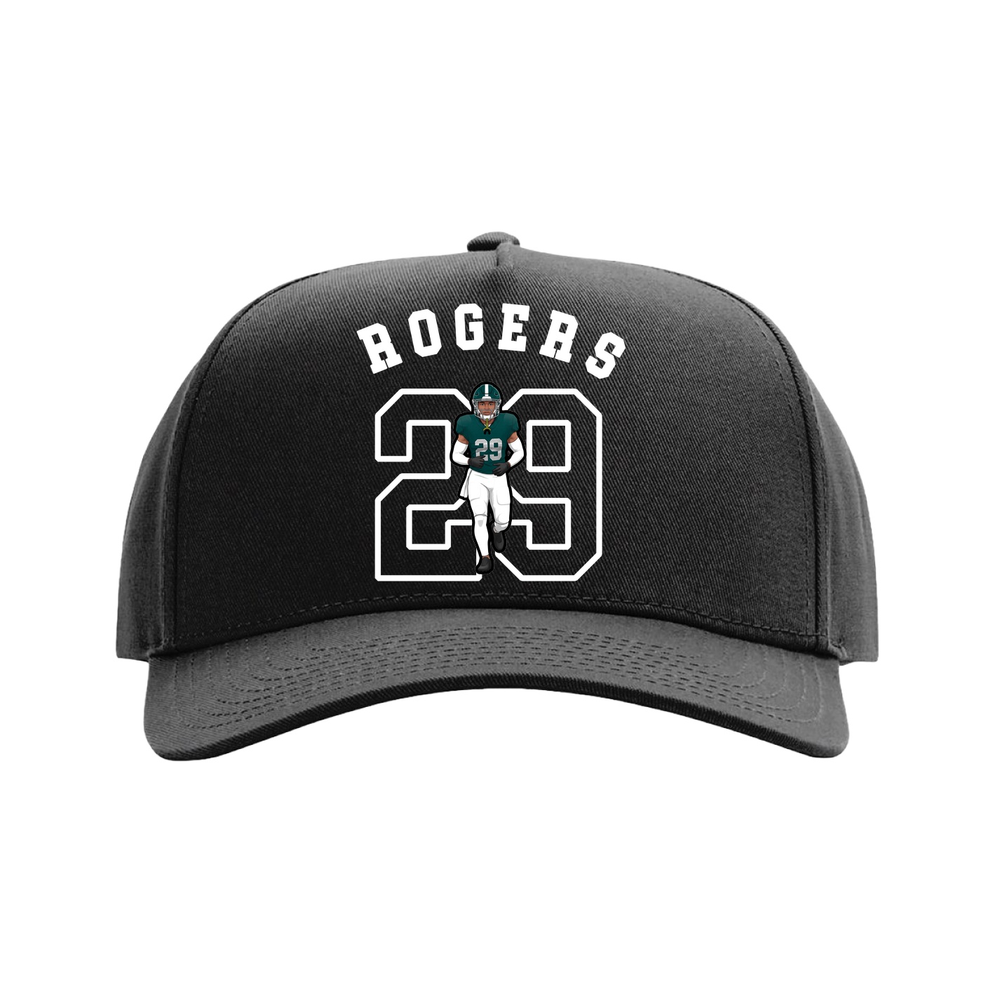 Full Fabric Five-Panel Champ Cap — Shirsey Arch in Black