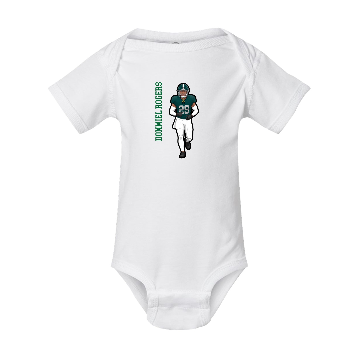 Baby Onesie — Name Vertical in White