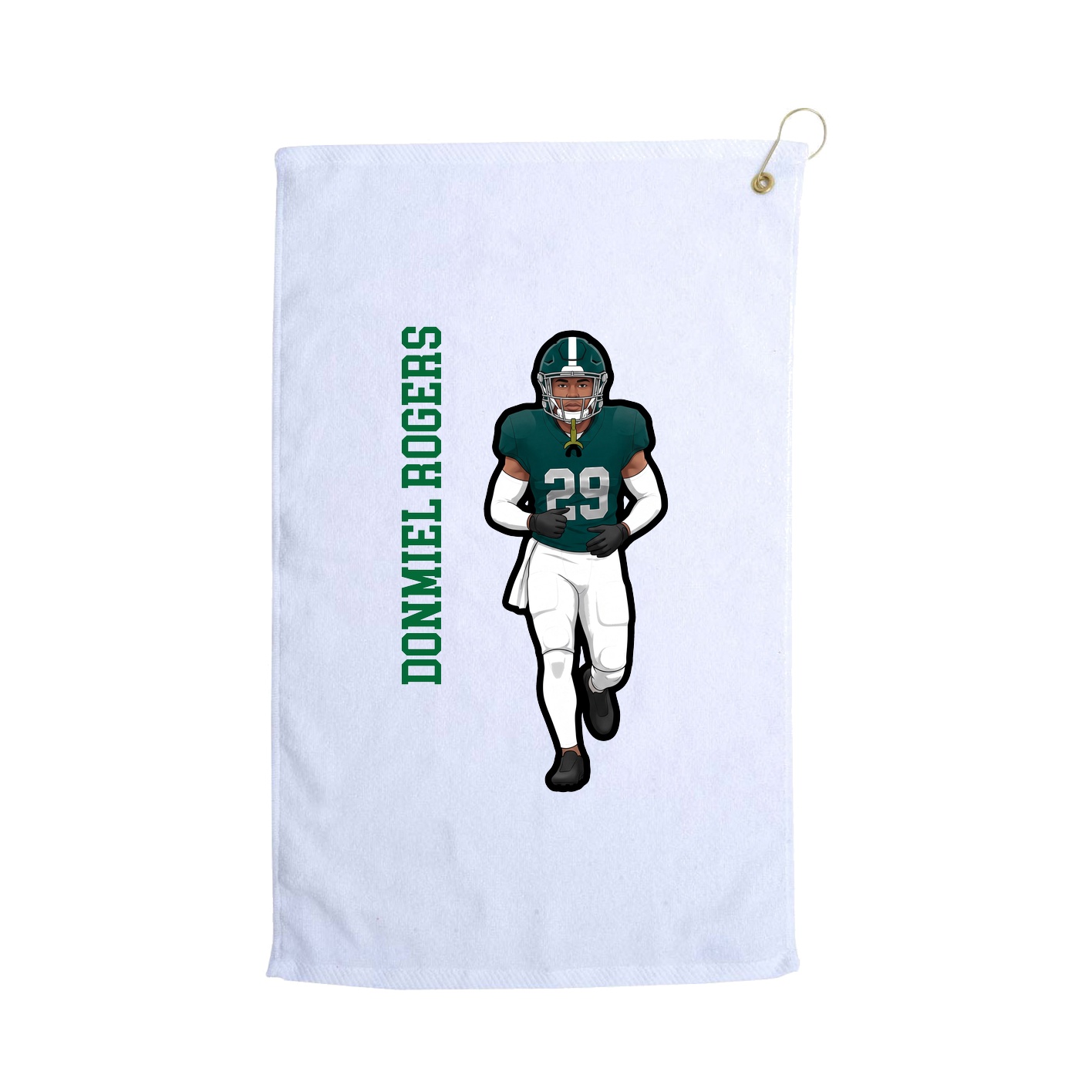 Golf Towel — Name Vertical in White
