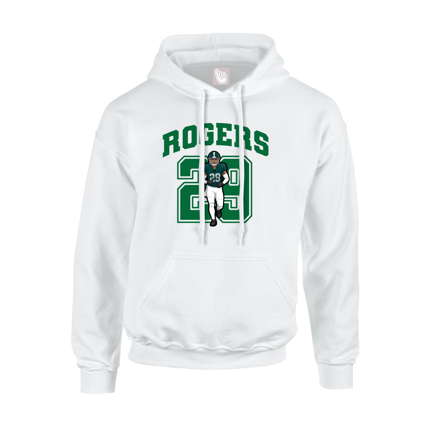 Hoodie — Number in White