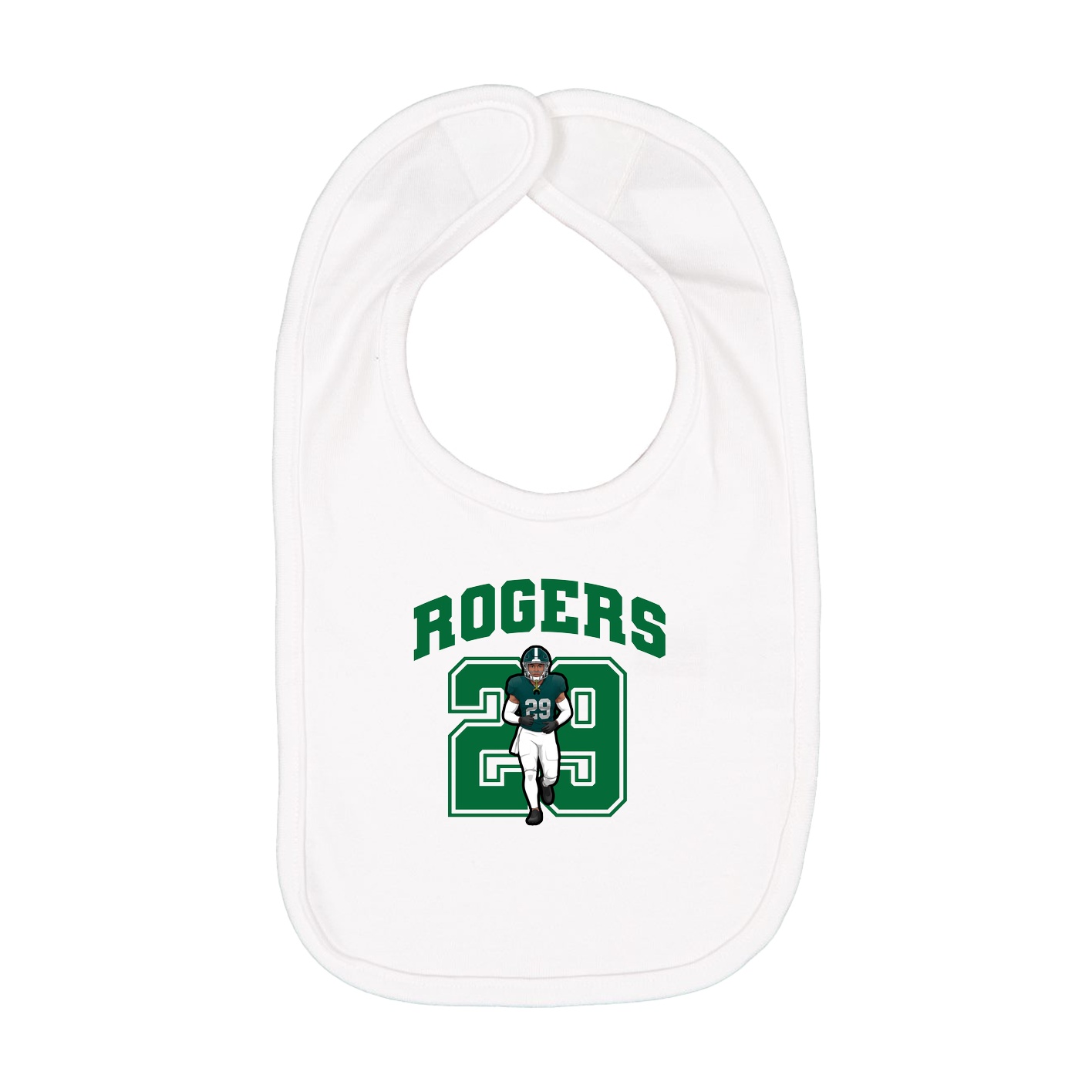 Infant Bib — Number in White