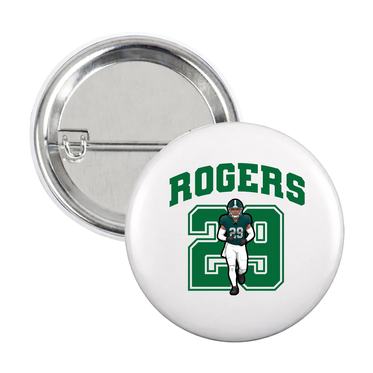 Game Day Button — Number in White