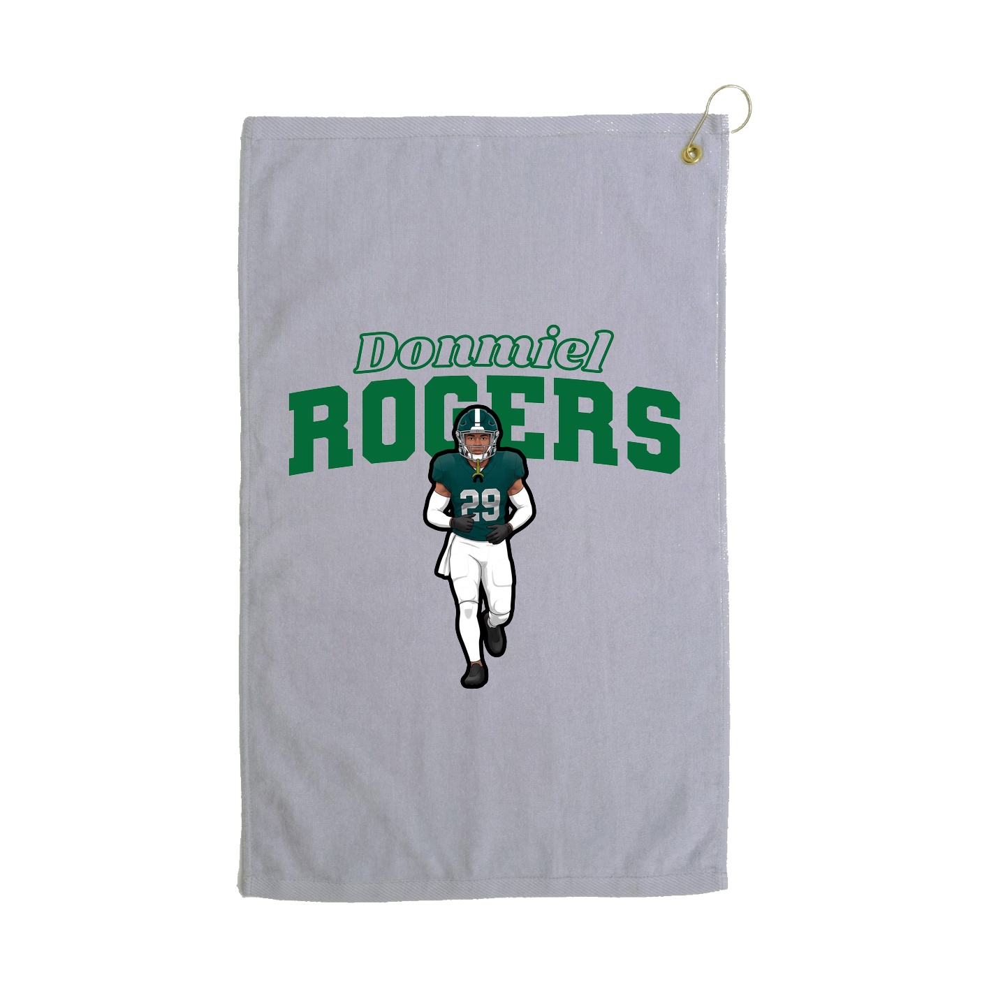 Golf Towel — Name Arch in Grey