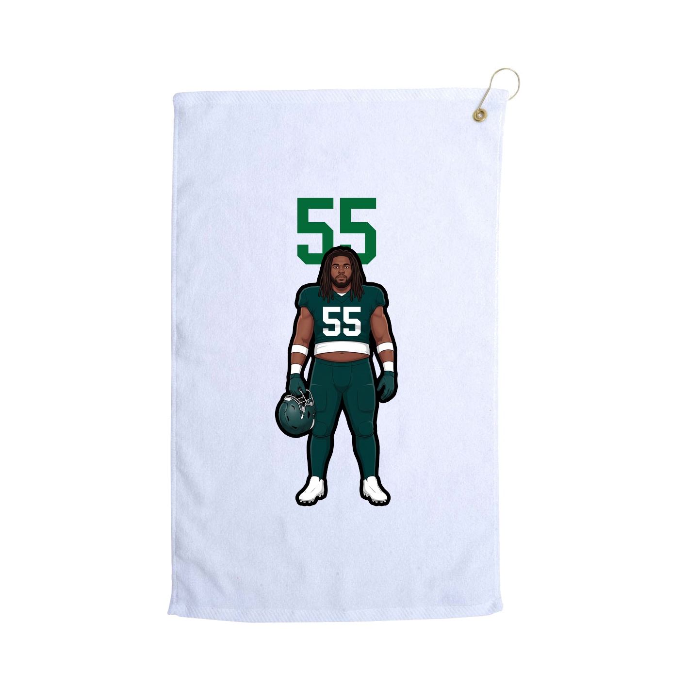 Golf Towel — Number Top in White