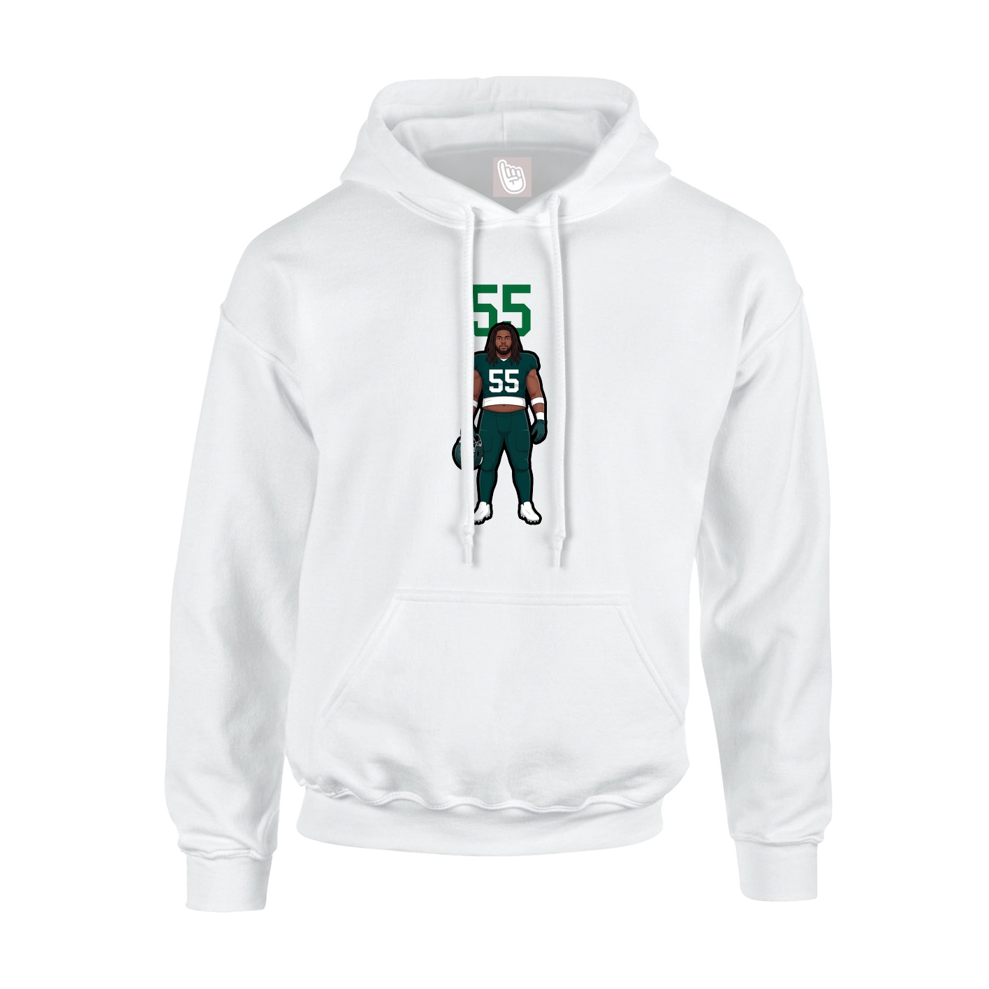Youth Hoodie — Number Top in White