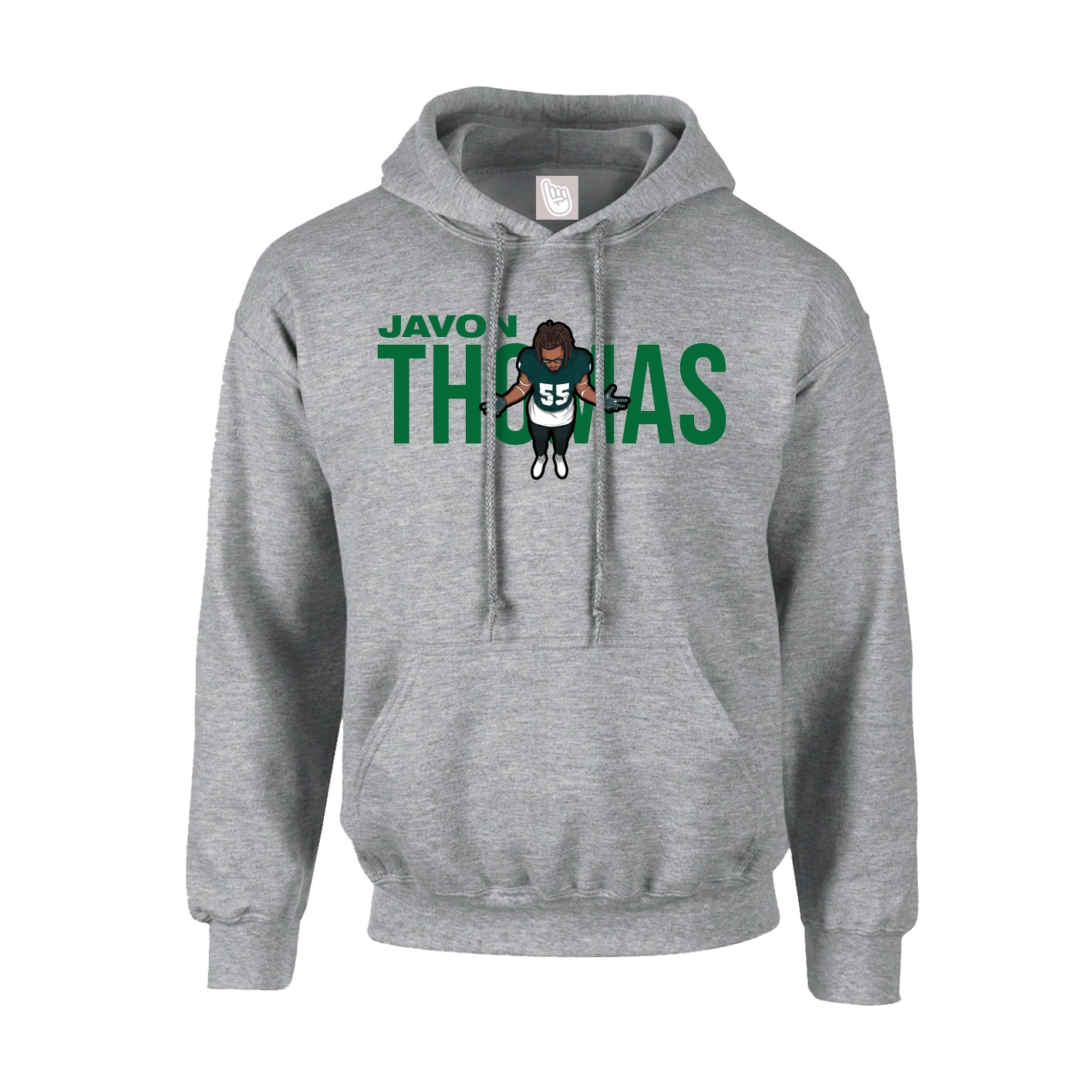 Hoodie — Player Name in Grey