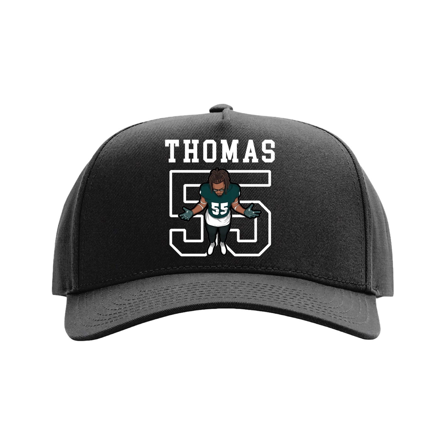Full Fabric Five-Panel Champ Cap — Shirsey in Black