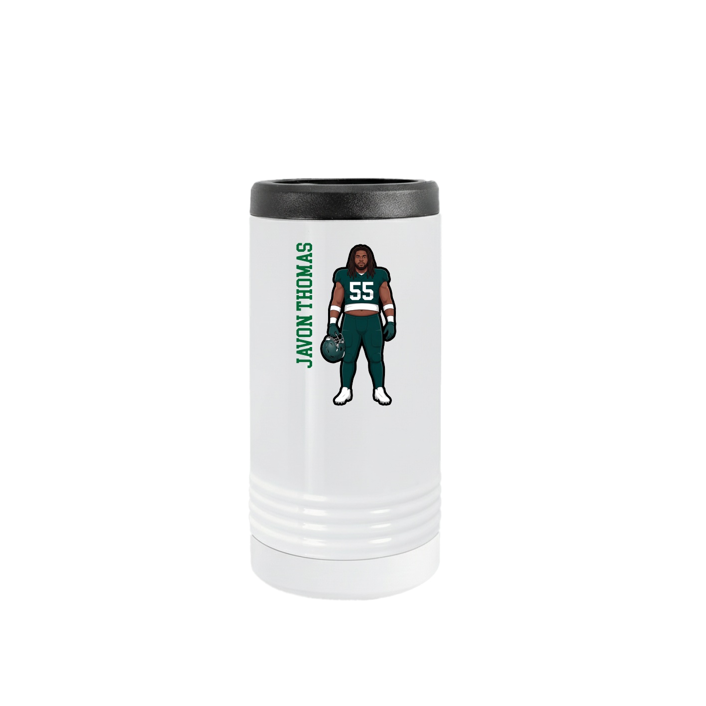 Slim Beverage Holder — Name Vertical in White