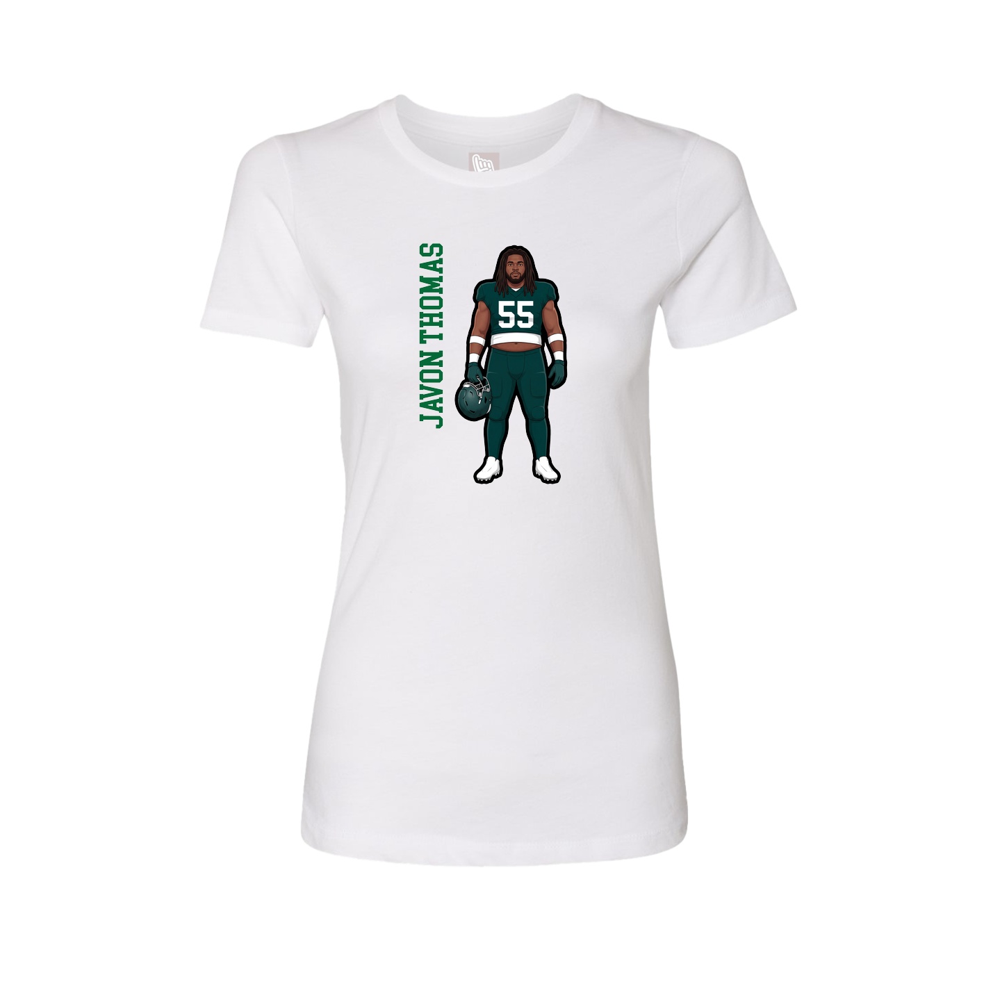 Fitted Women's Tee — Name Vertical in White