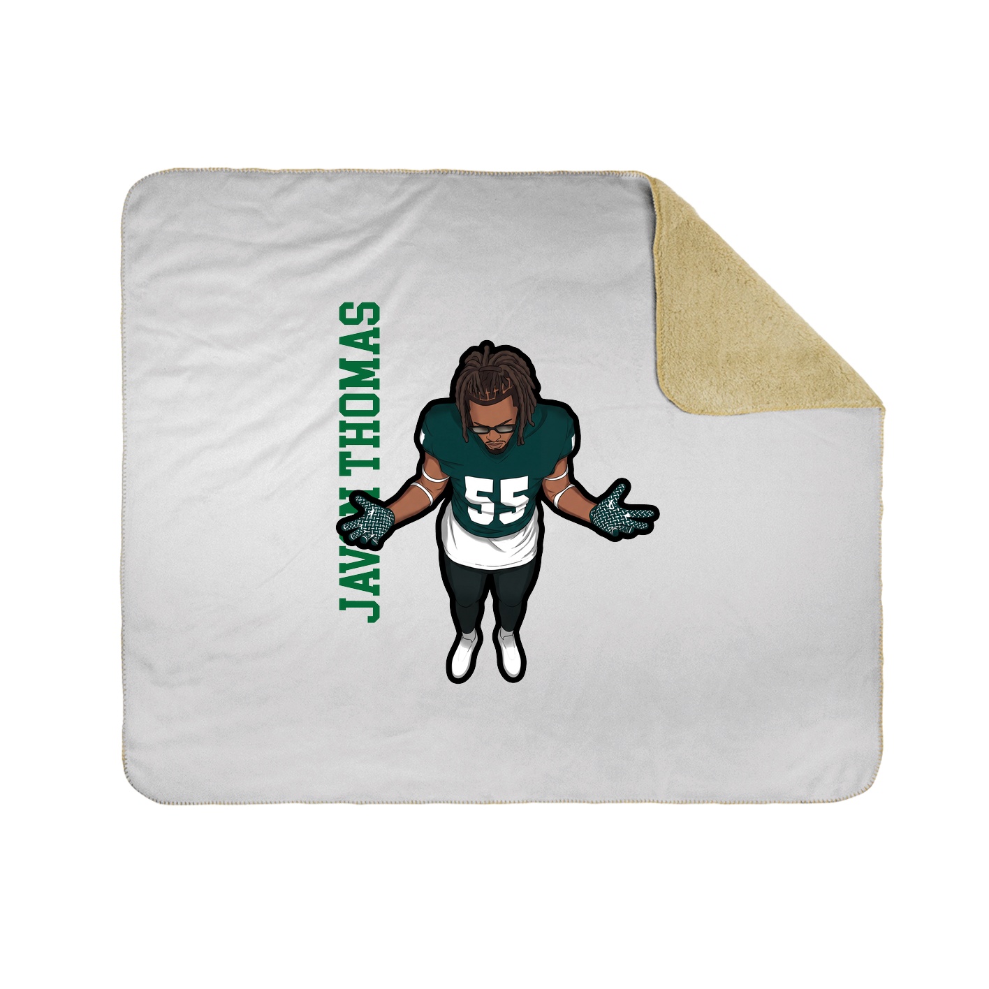 Throw Blanket — Name Vertical in White
