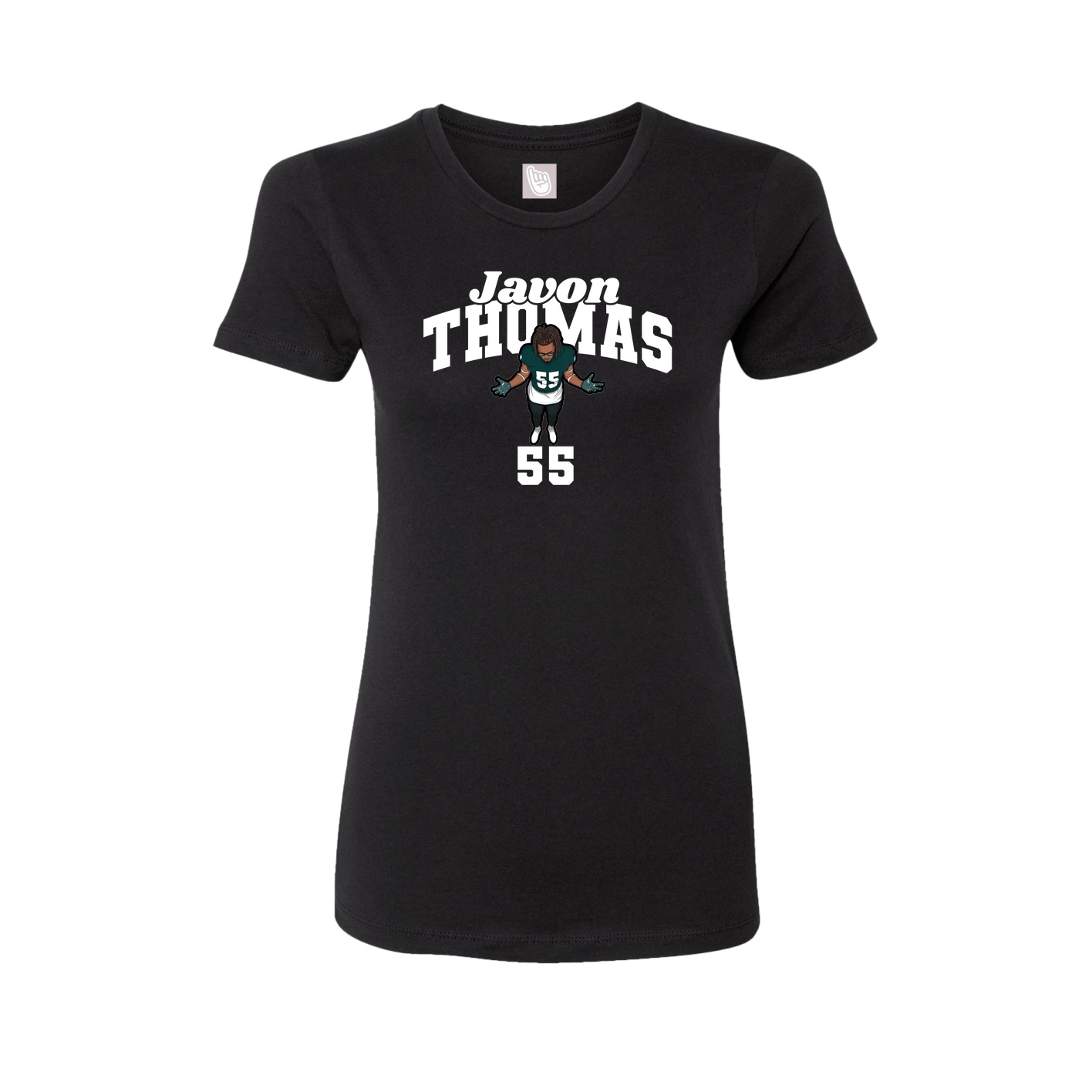 Fitted Women's Tee — Signature Arch in Black