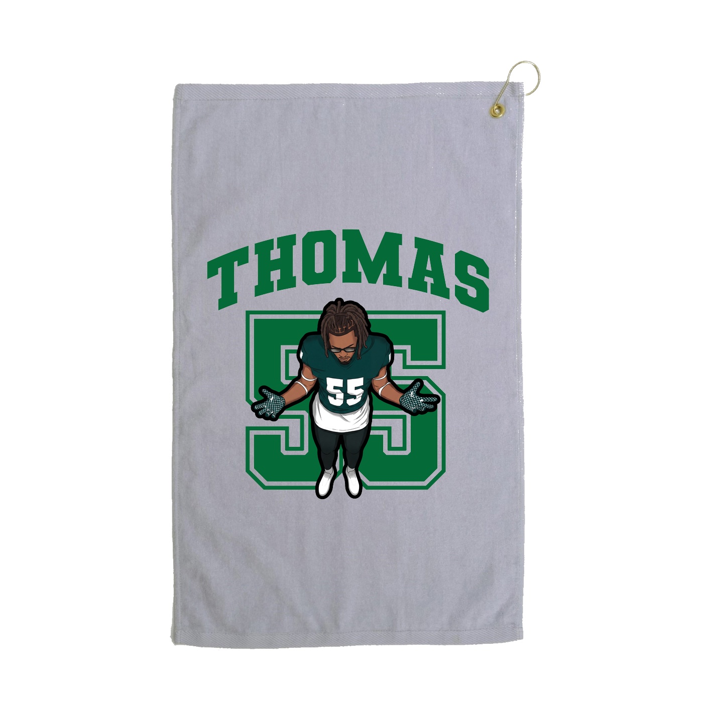 Golf Towel — Number in Grey