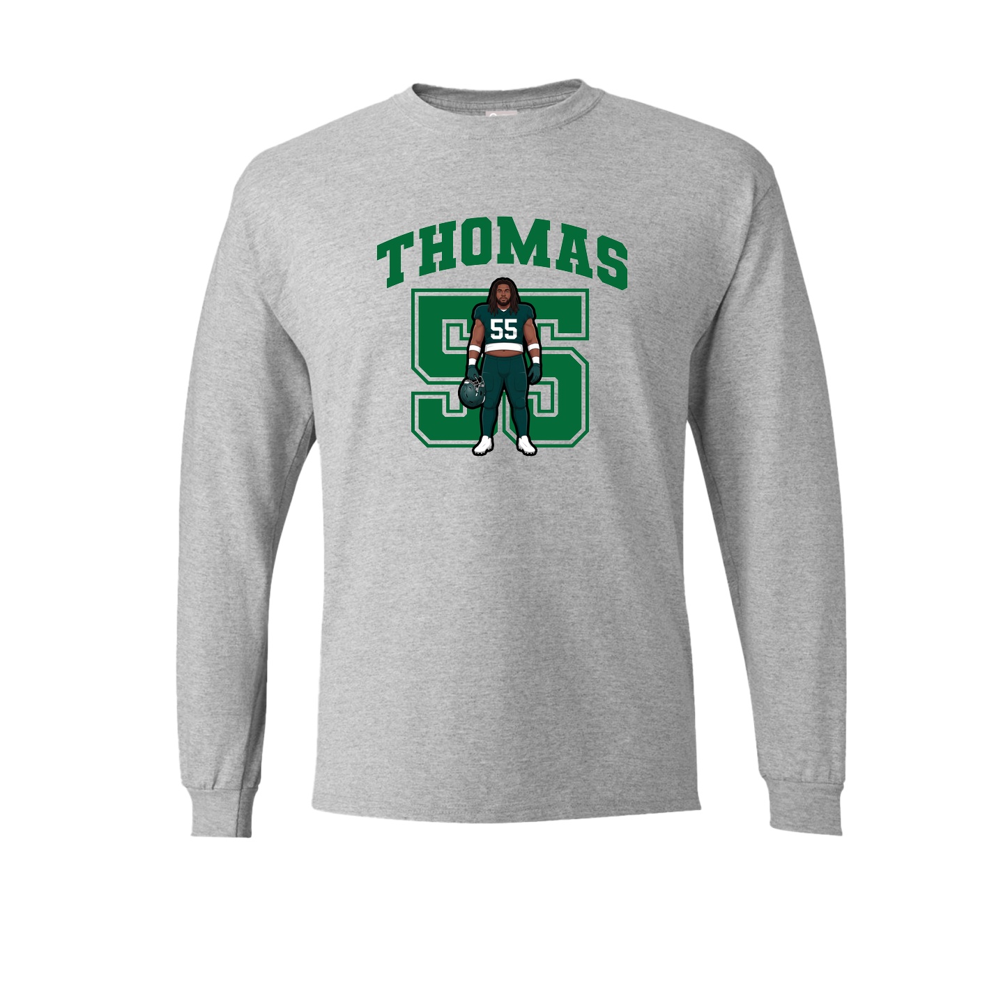 Long Sleeve Tee — Number in Grey