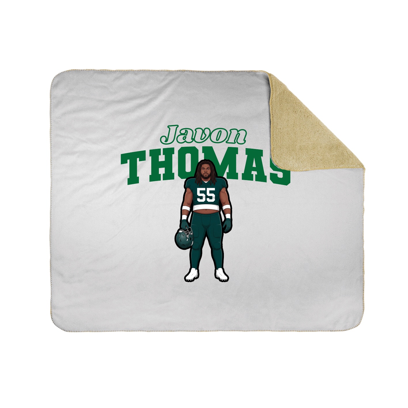 Throw Blanket — Name Arch in White