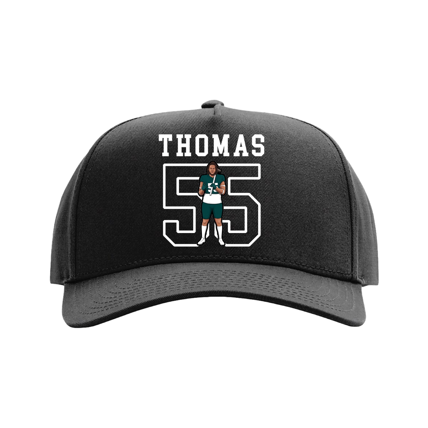 Full Fabric Five-Panel Champ Cap — Shirsey in Black