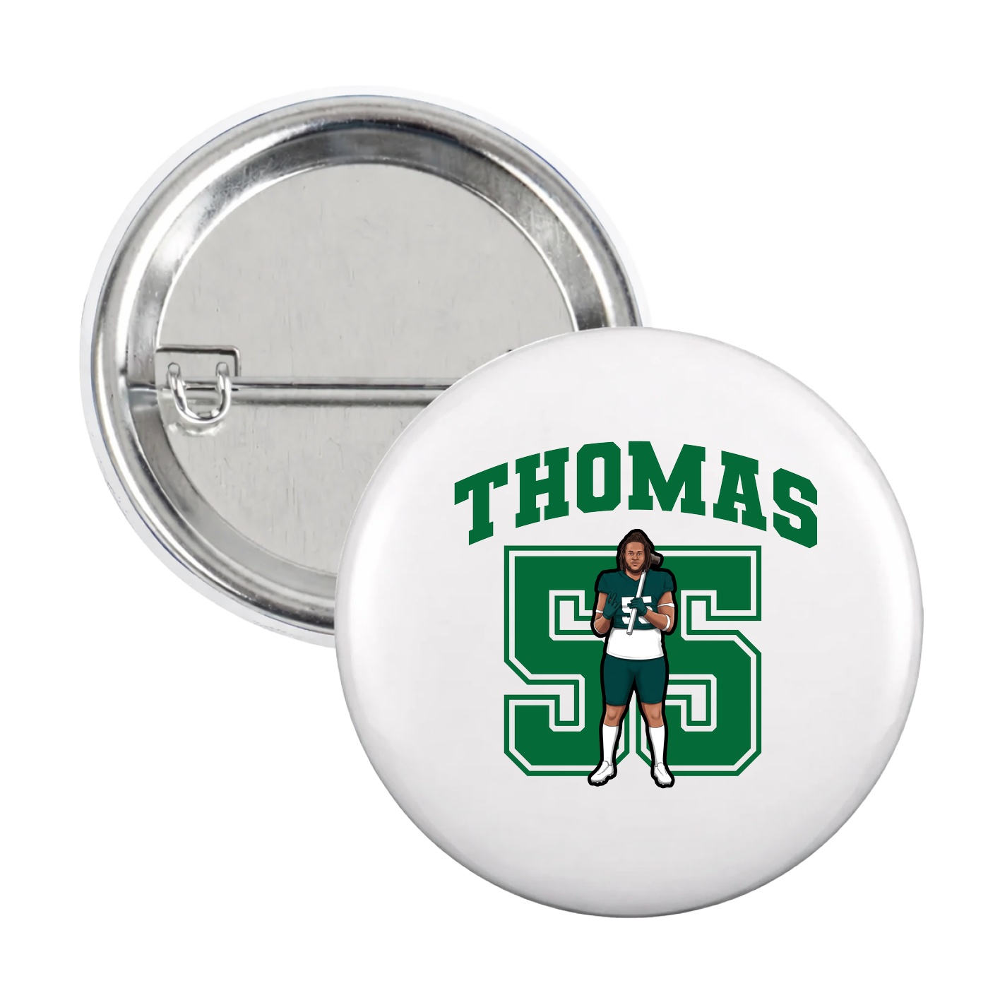 Game Day Button — Number in White