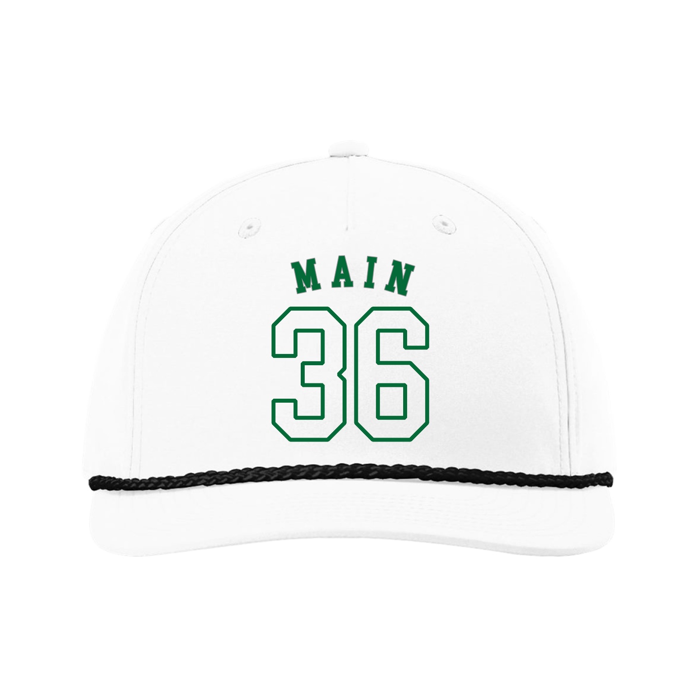Five-Panel Classic Rope Cap — Shirsey Arch in White