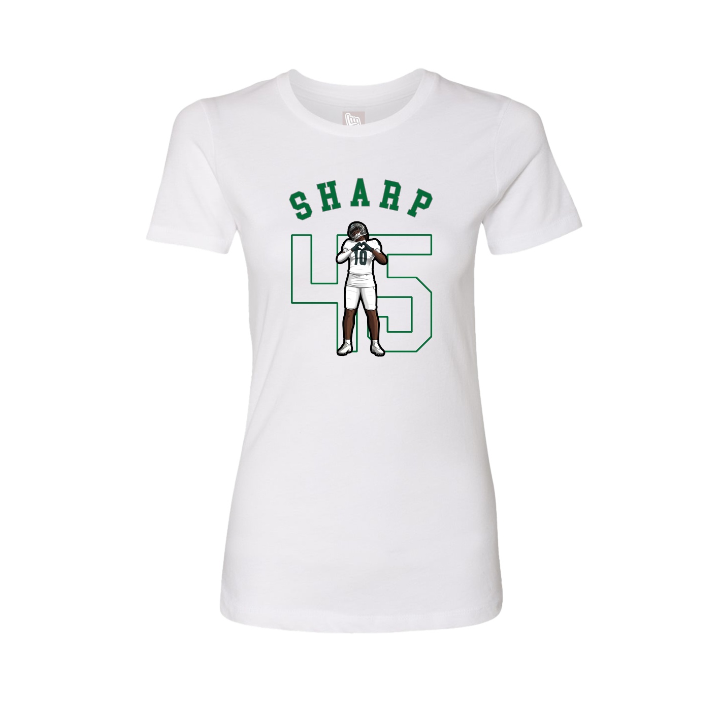 Fitted Women's Tee — Shirsey Arch in White