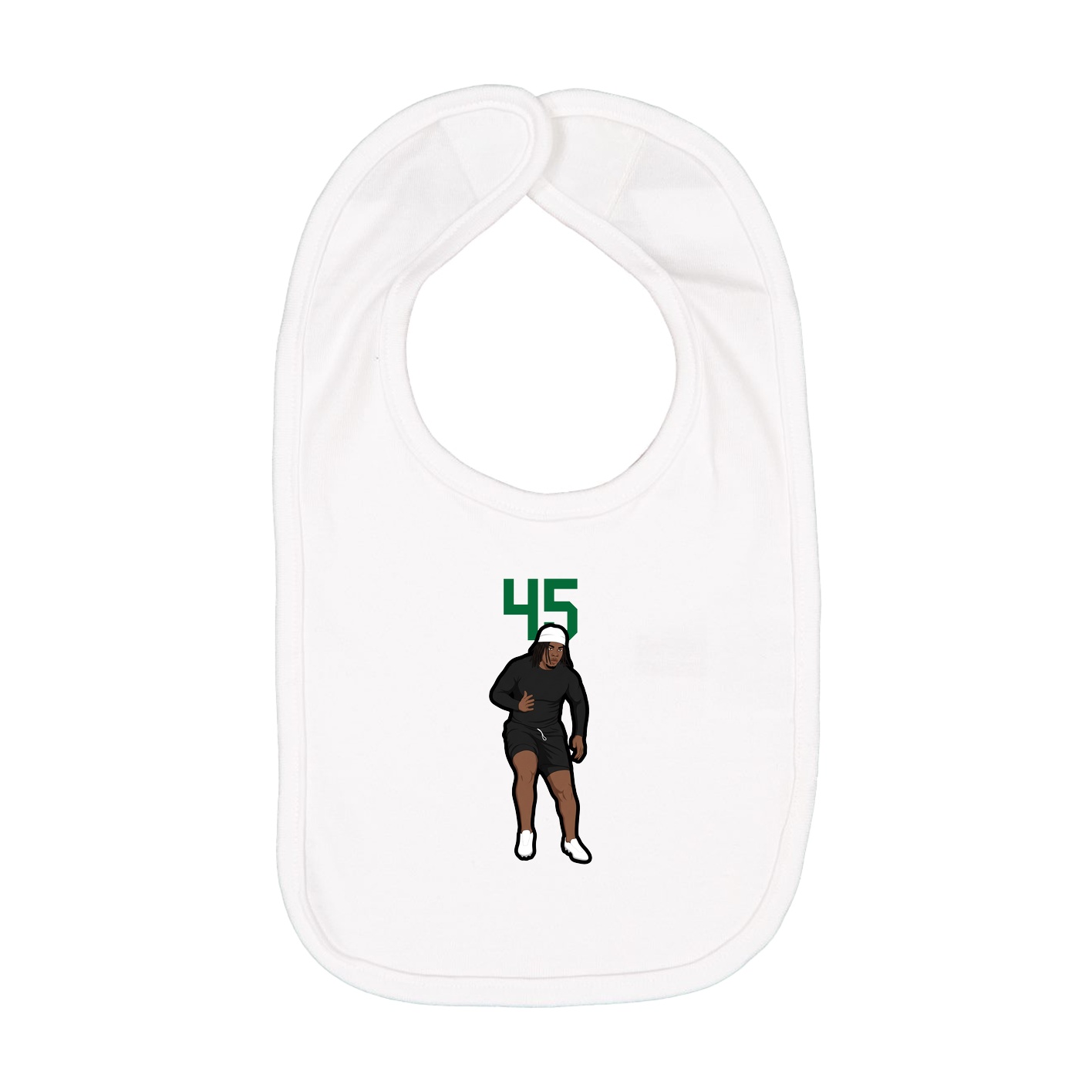 Infant Bib — Number Top in White