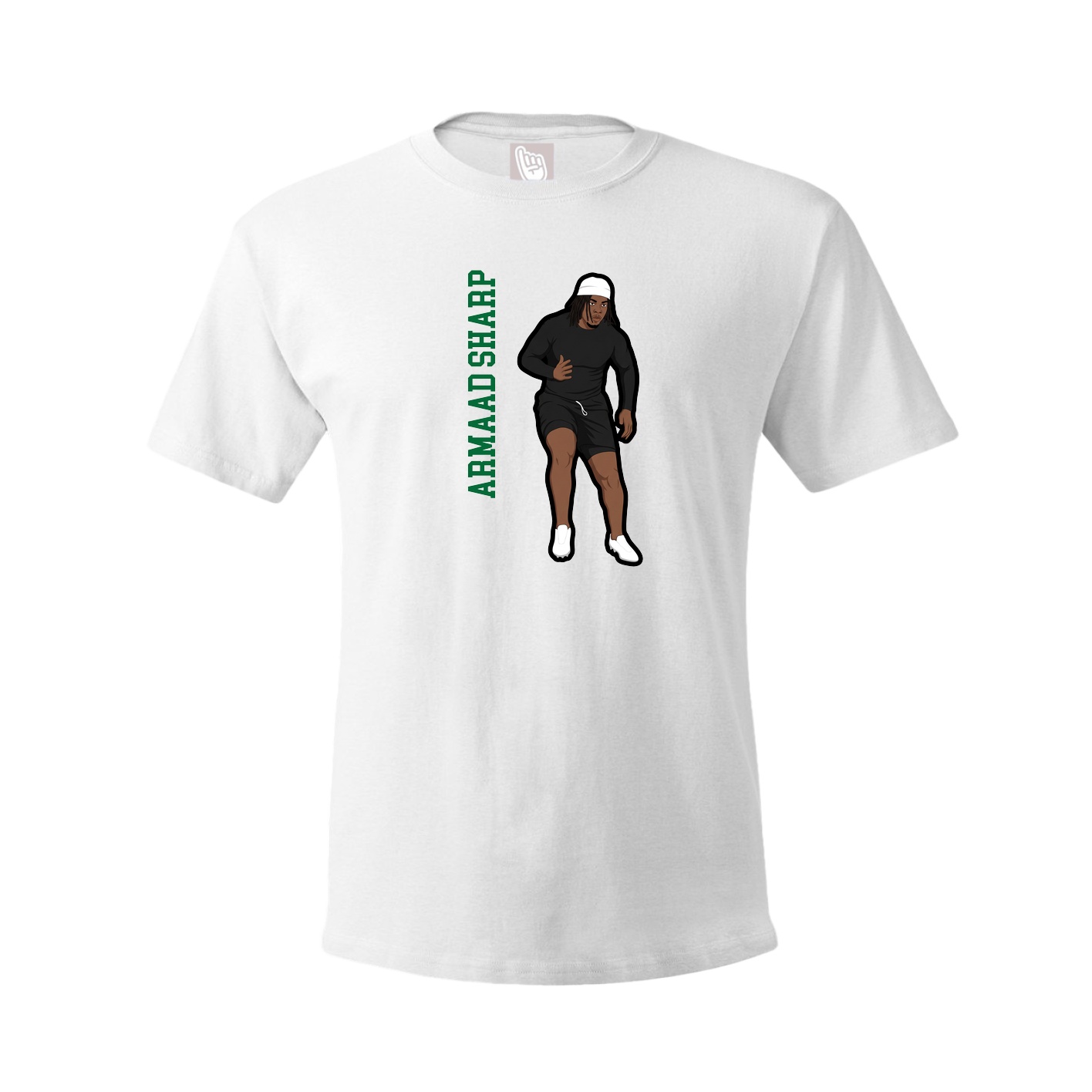 Tee — Name Vertical in White