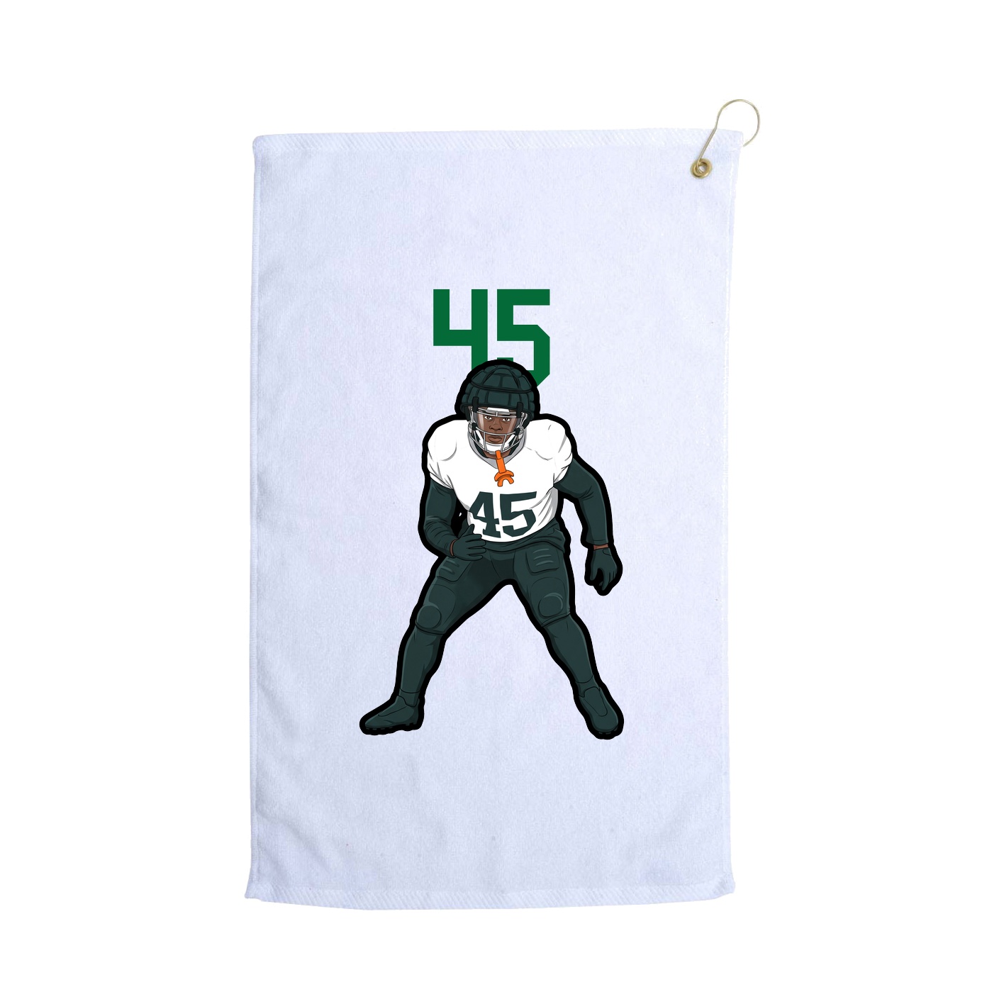 Golf Towel — Number Top in White