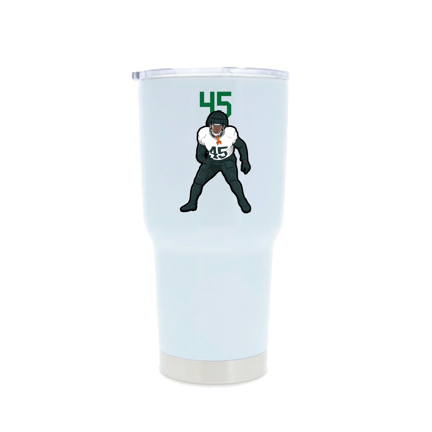 30oz Stainless Steel Tumbler — Number Top in White