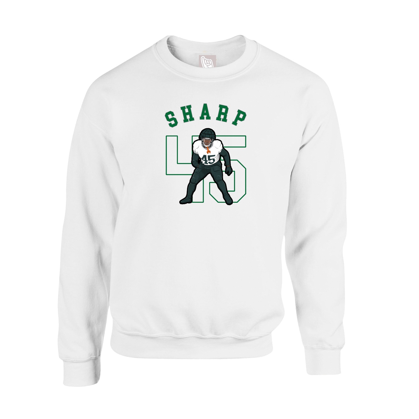 Fleece Crew — Shirsey Arch in White