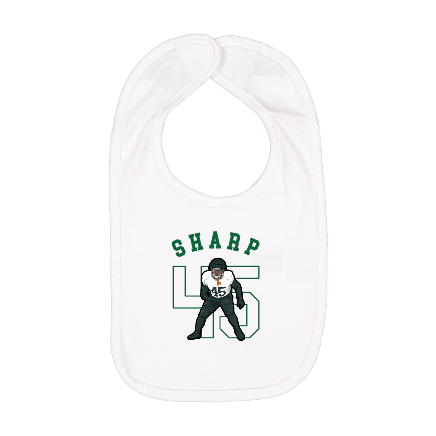 Infant Bib — Shirsey Arch in White