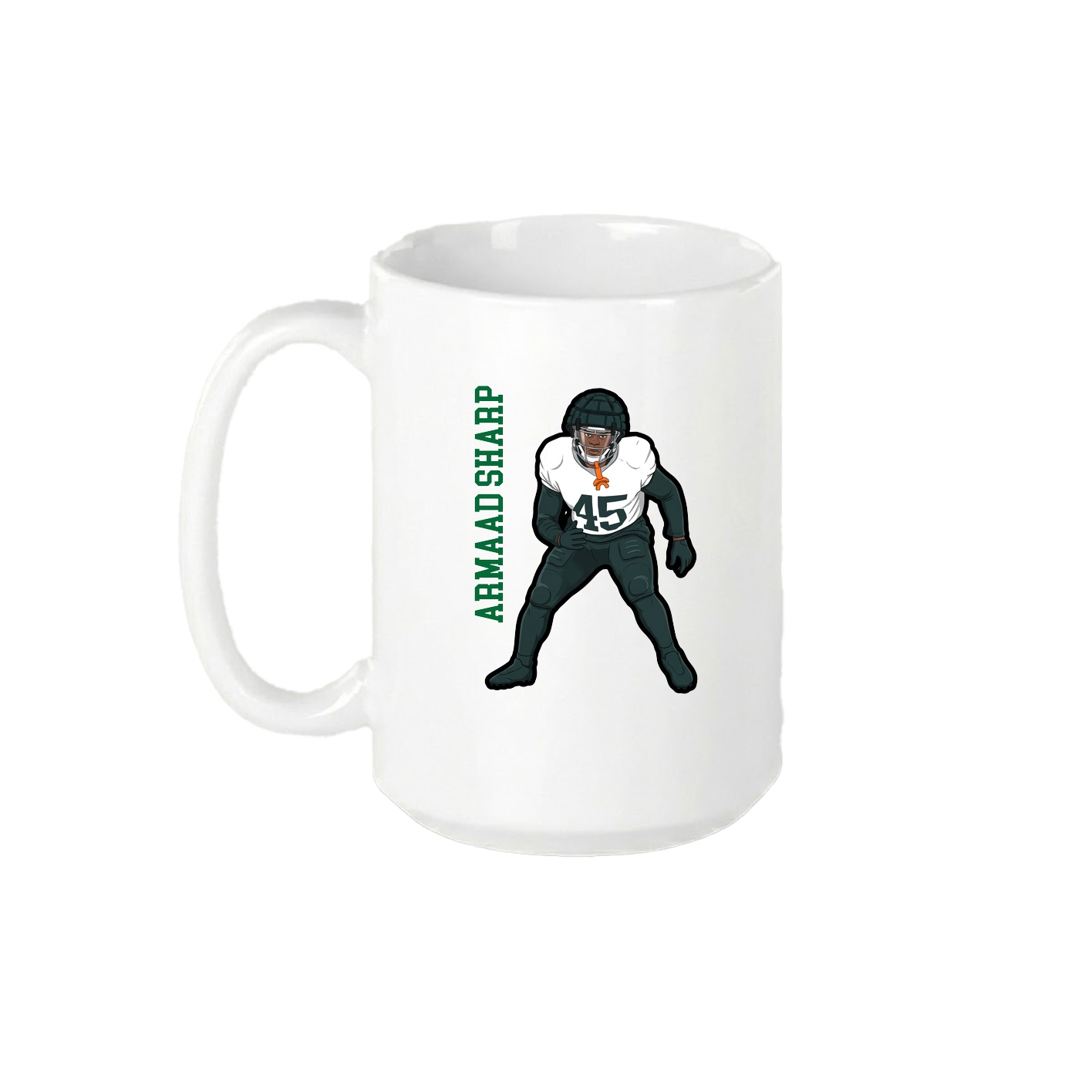 15oz Coffee Mug — Name Vertical in White