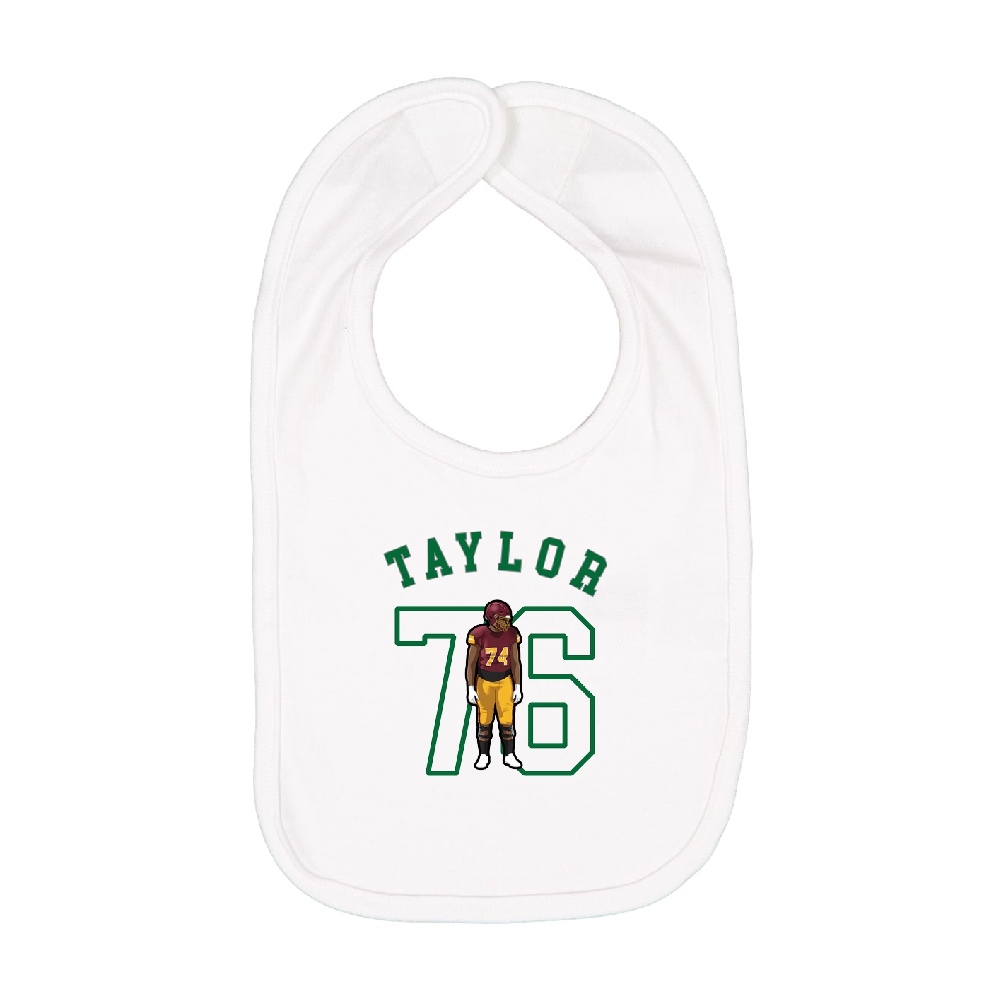 Infant Bib — Shirsey Arch in White
