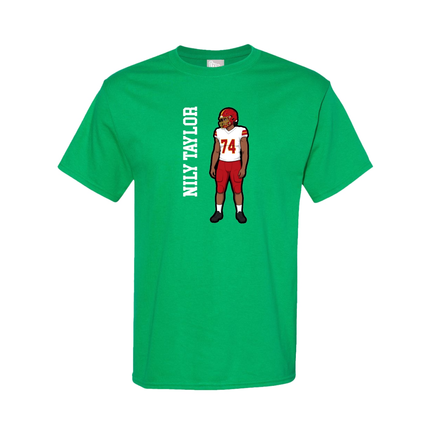 Youth Tee — Name Vertical in Green