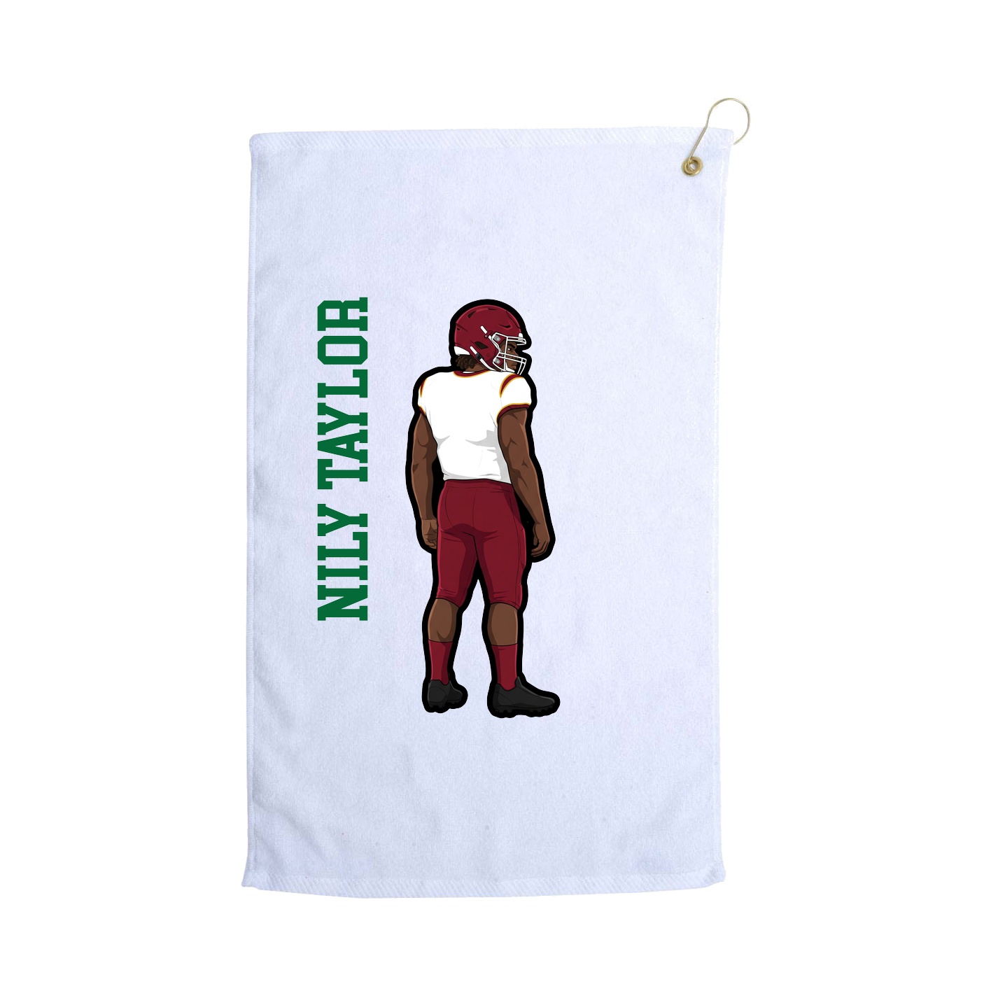 Golf Towel — Name Vertical in White