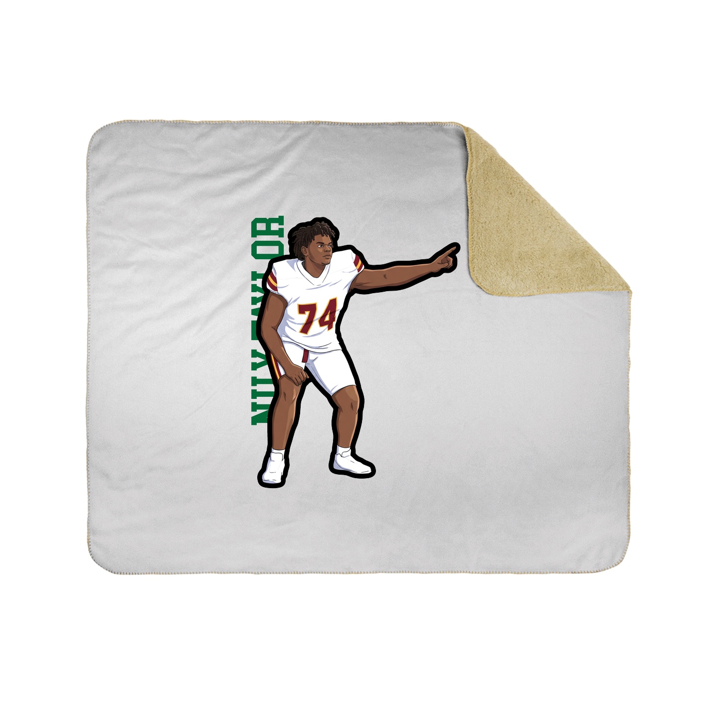 Throw Blanket — Name Vertical in White