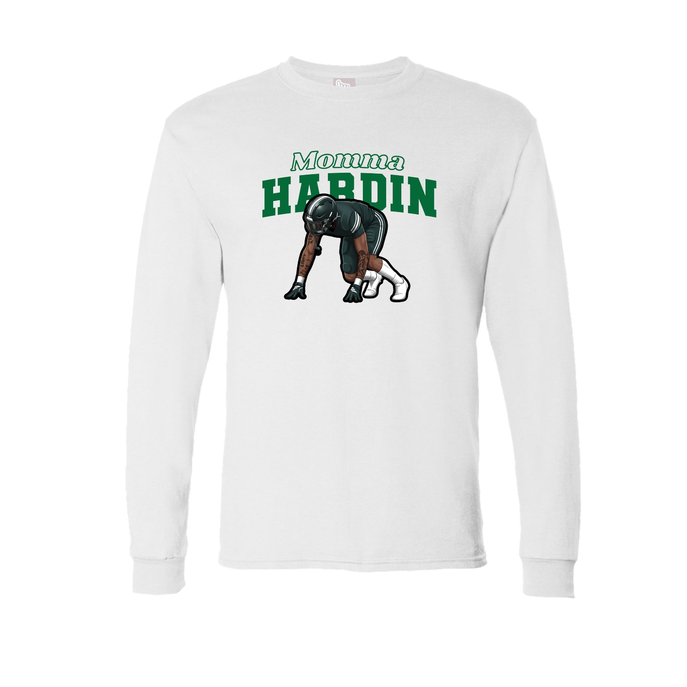 Long Sleeve Tee — Mothers Day Block in White