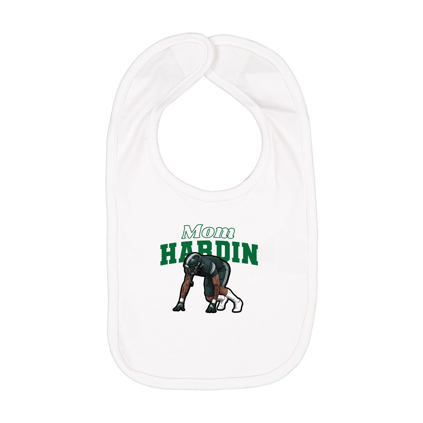 Infant Bib — Mothers Day Block in White